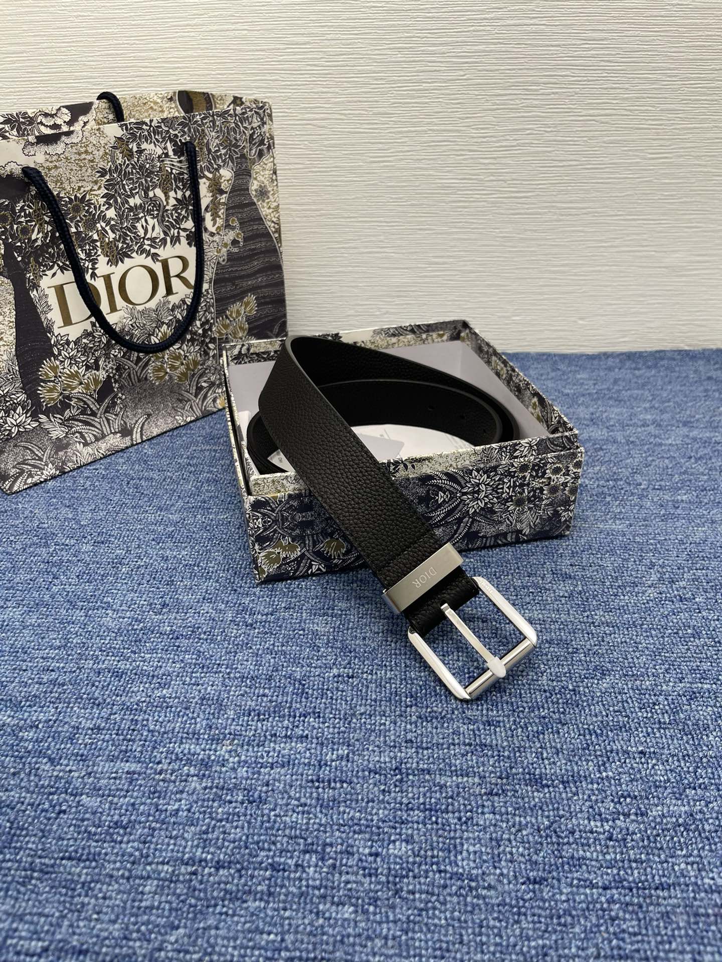 Dior Basic Belt Cow Leather Black Adjustable S-m