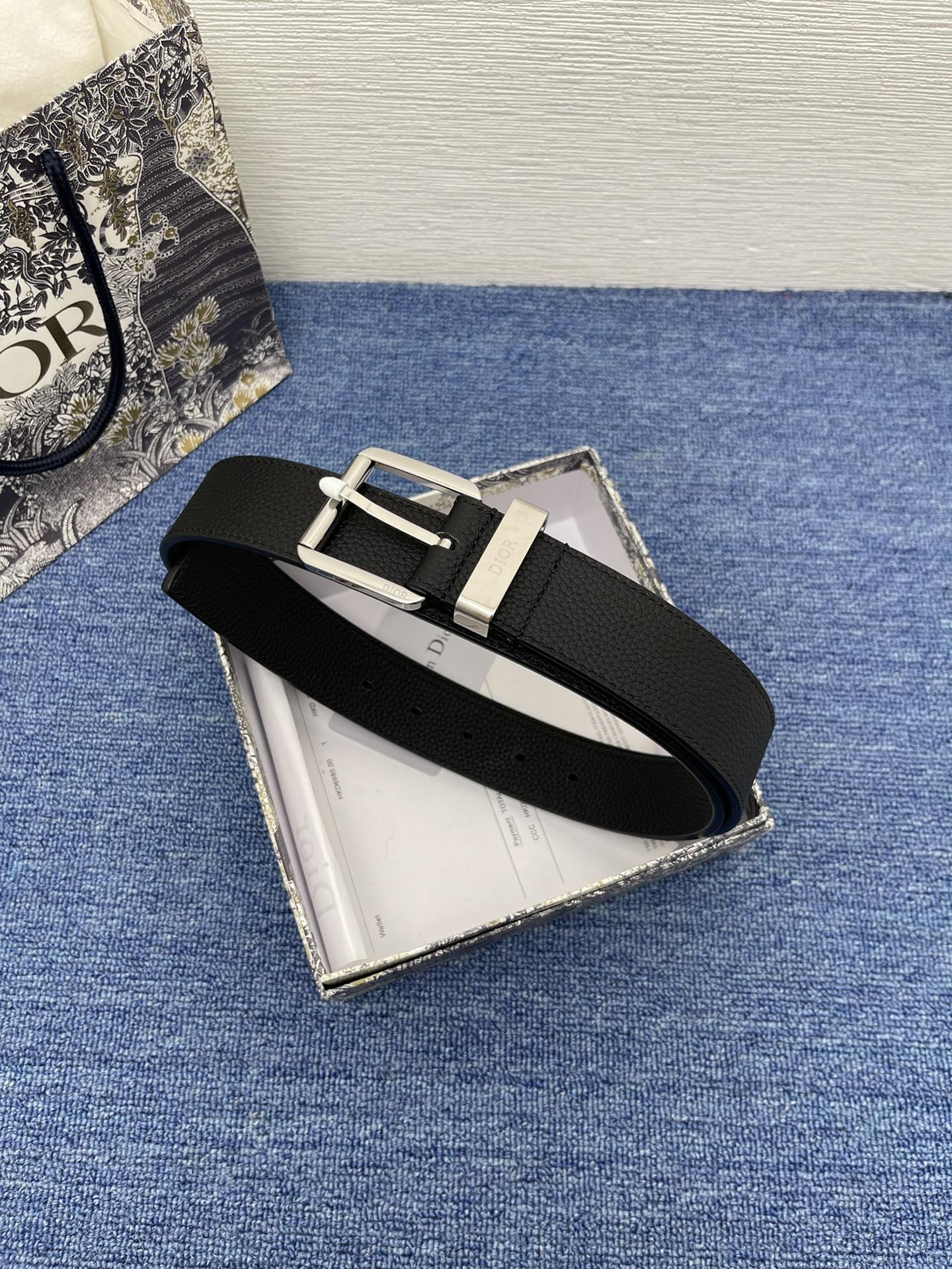 Dior Basic Belt Cow Leather Black Adjustable S-m