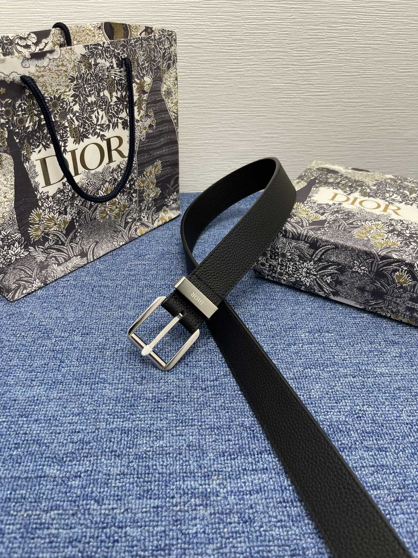 Dior Basic Belt Cow Leather Black Adjustable S-m