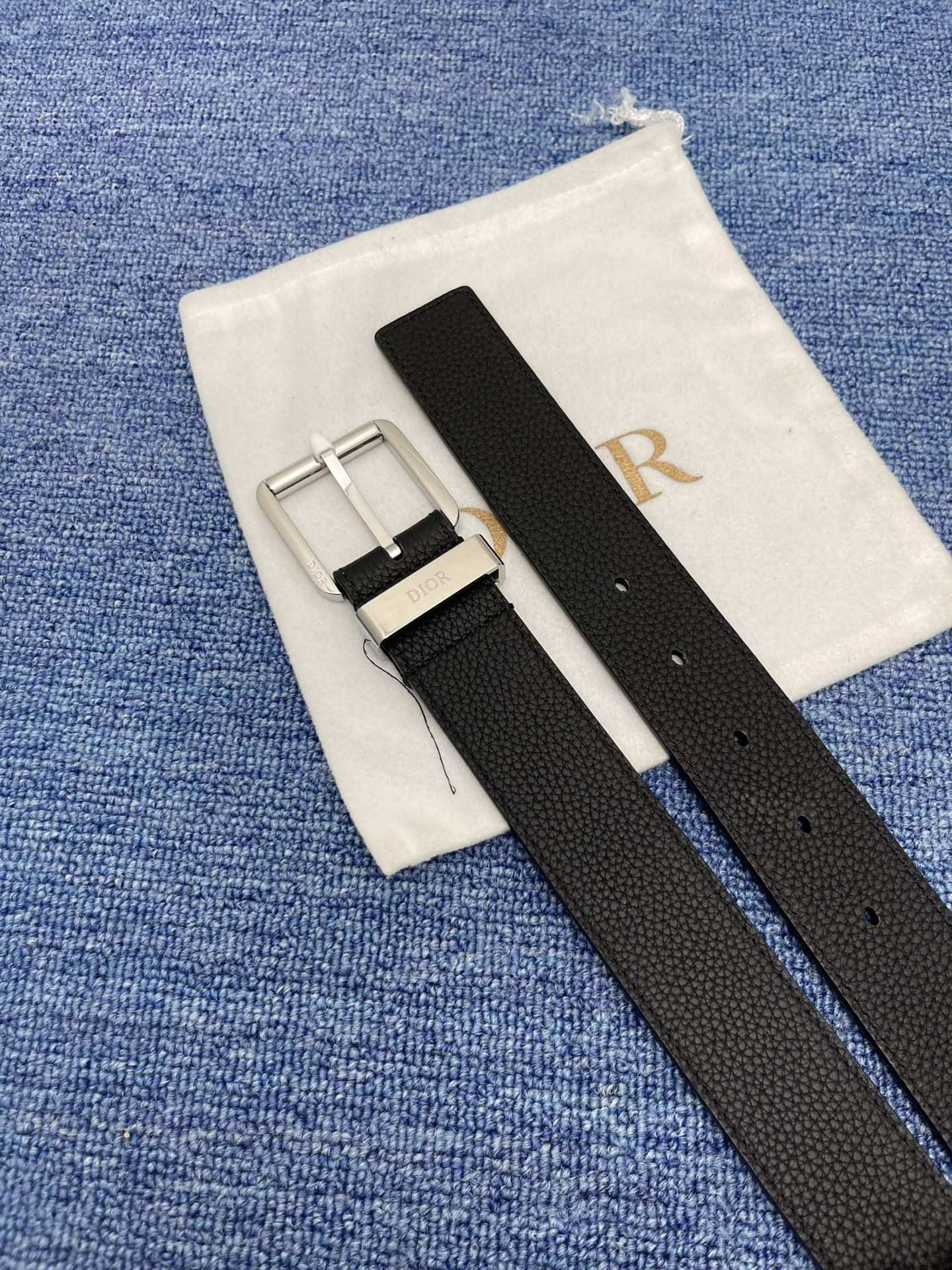Dior Basic Belt Cow Leather Black Adjustable S-m