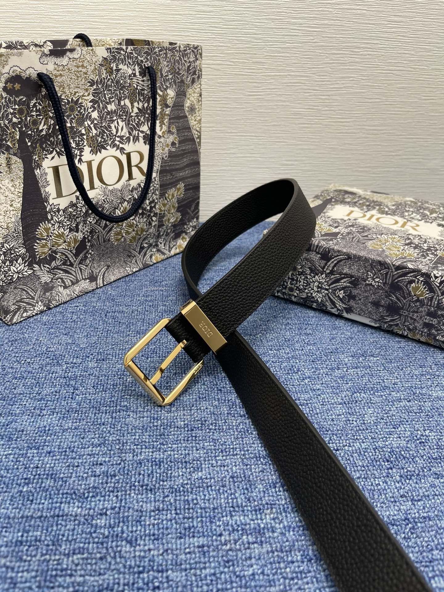 Dior Basic Belt Cow Leather Black Adjustable S-m