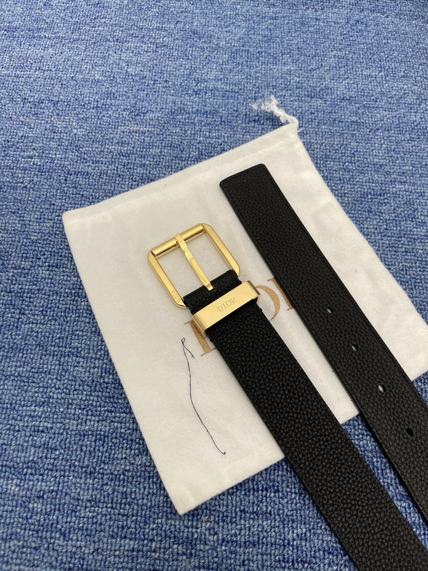 Dior Basic Belt Cow Leather Black Adjustable S-m