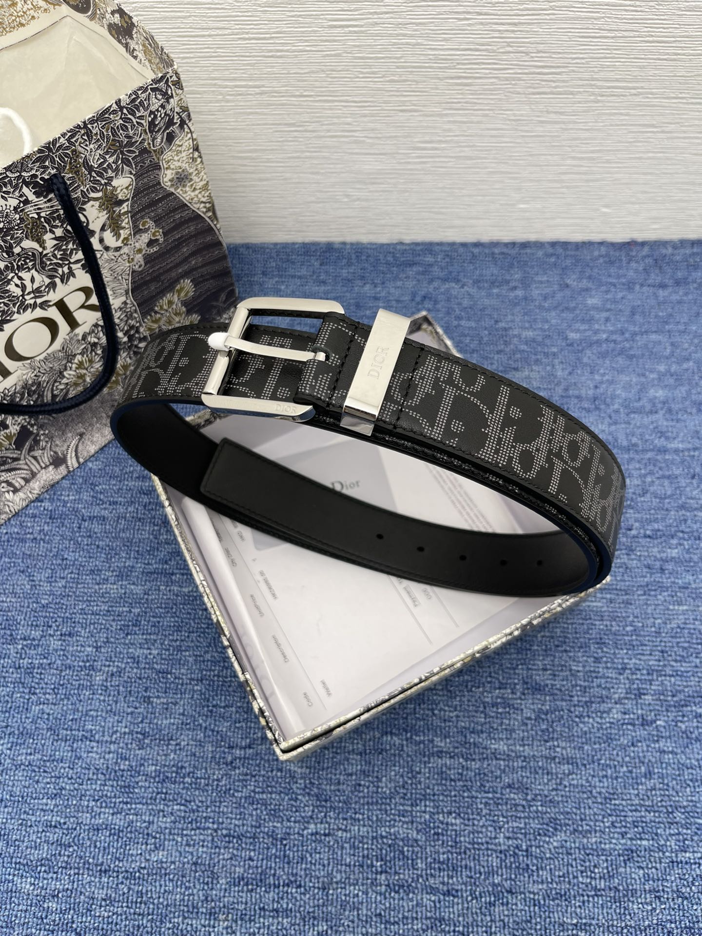 Dior Basic Belt Cow Leather Black Adjustable S-m