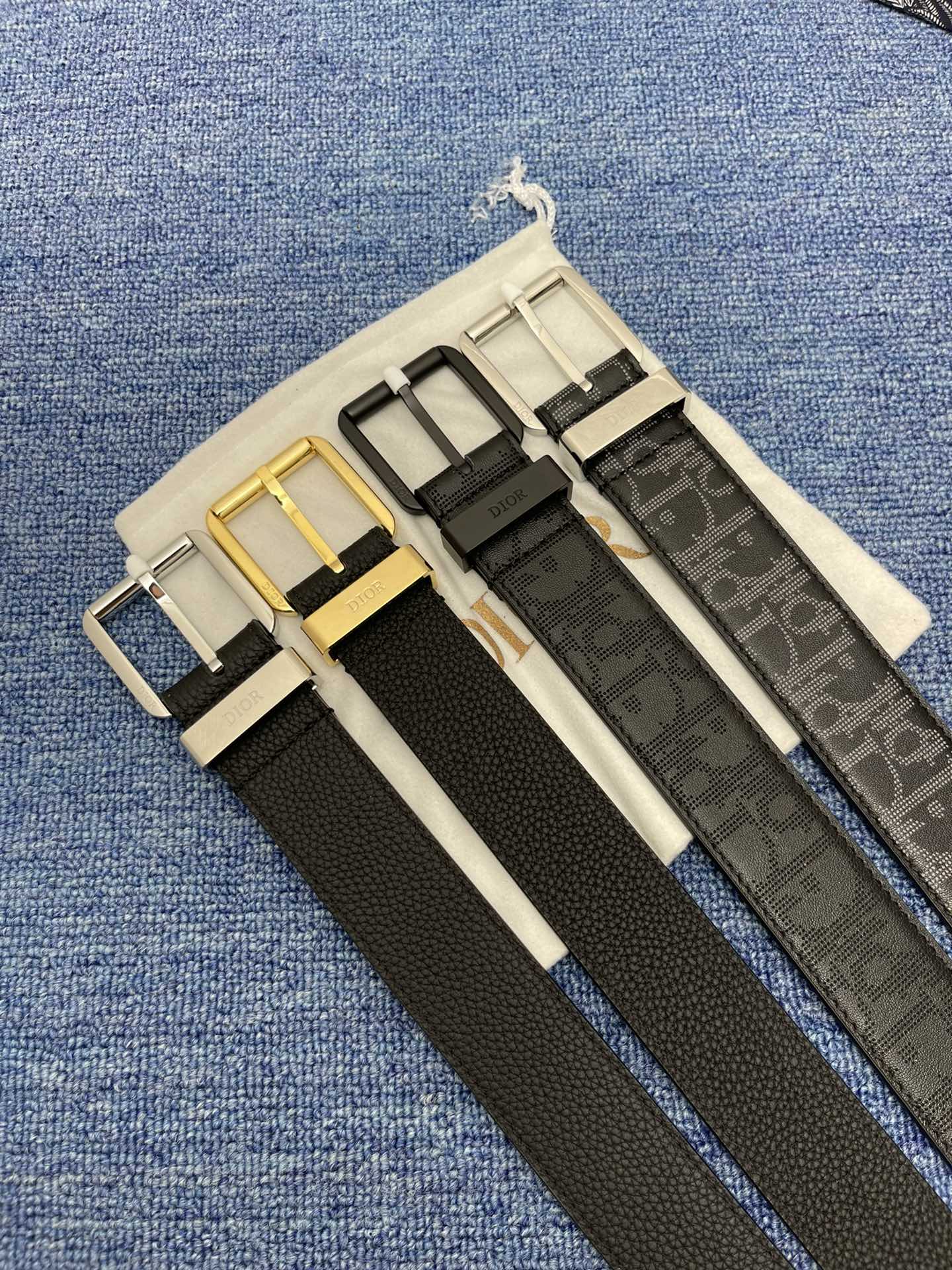 Dior Basic Belt Cow Leather Black Adjustable S-m