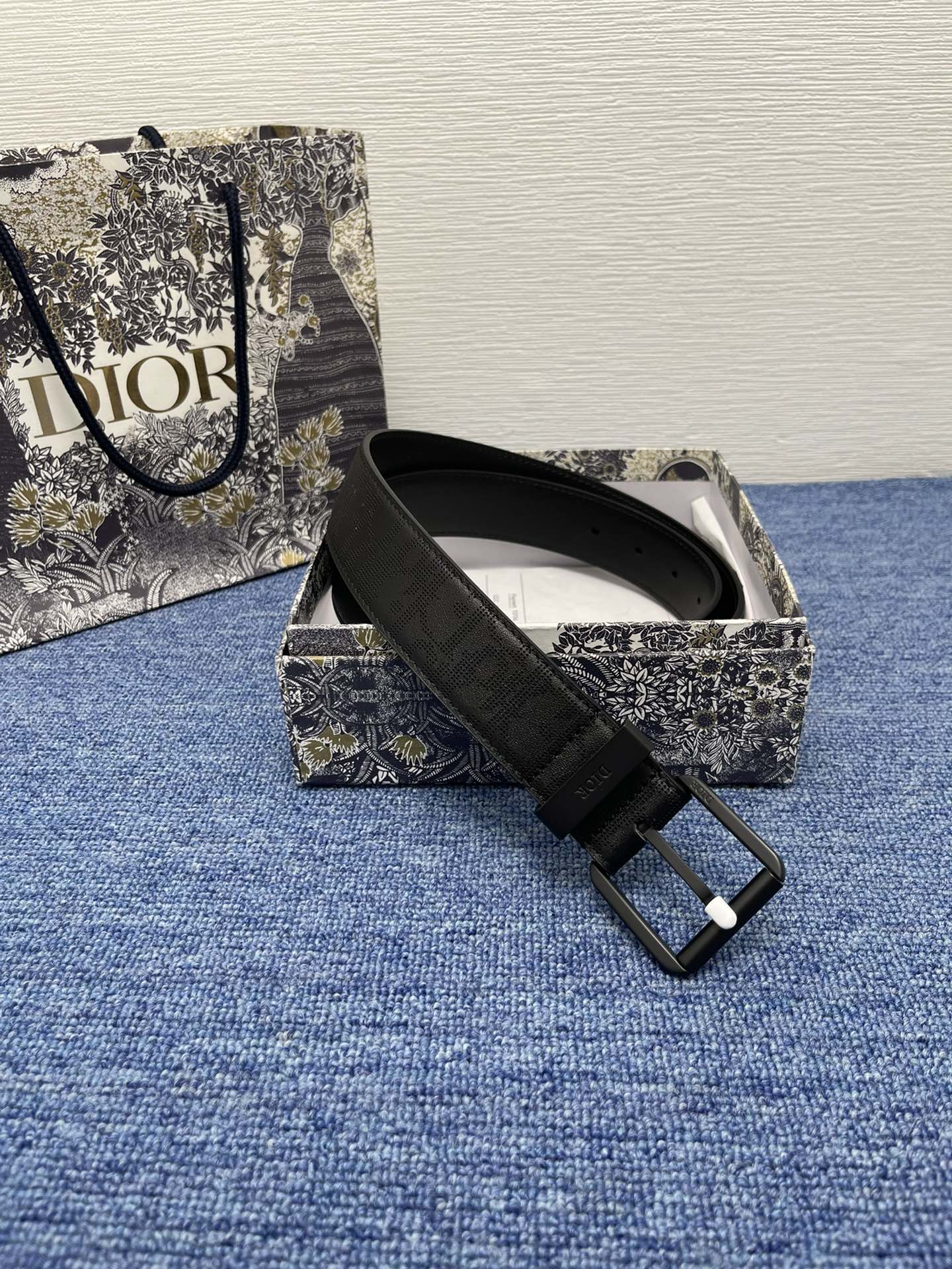 Dior Basic Belt Cow Leather Black Adjustable S-m