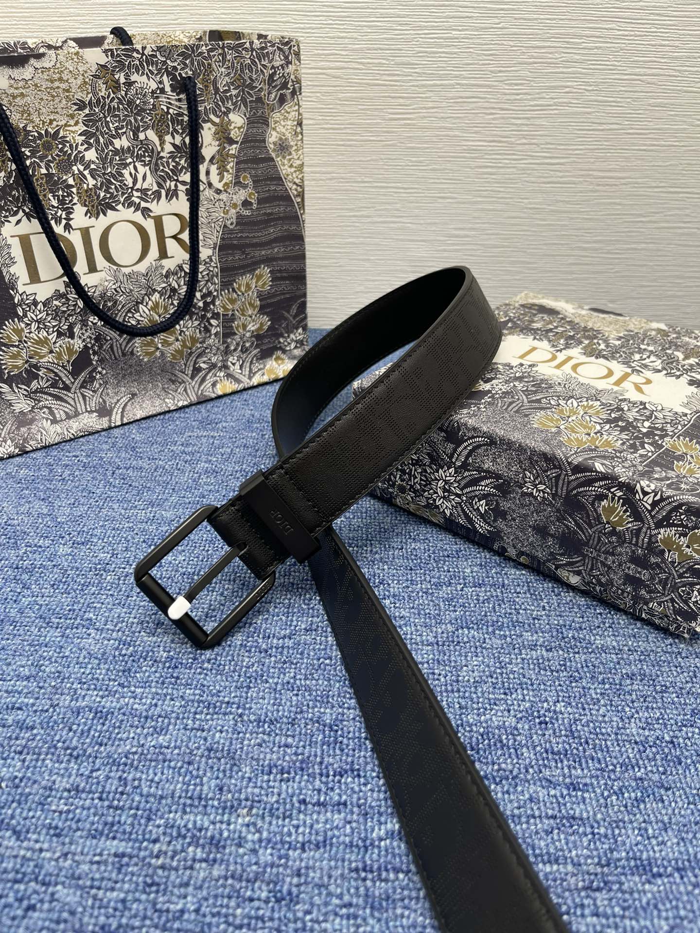 Dior Basic Belt Cow Leather Black Adjustable S-m