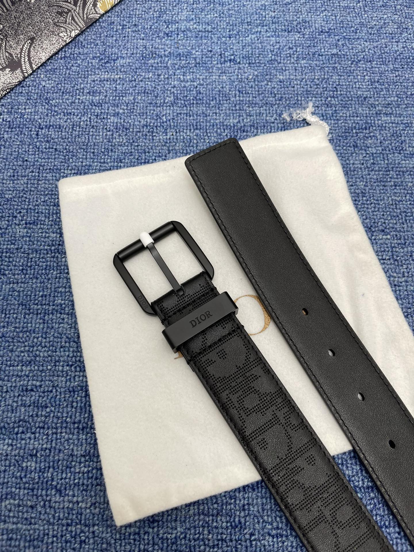 Dior Basic Belt Cow Leather Black Adjustable S-m