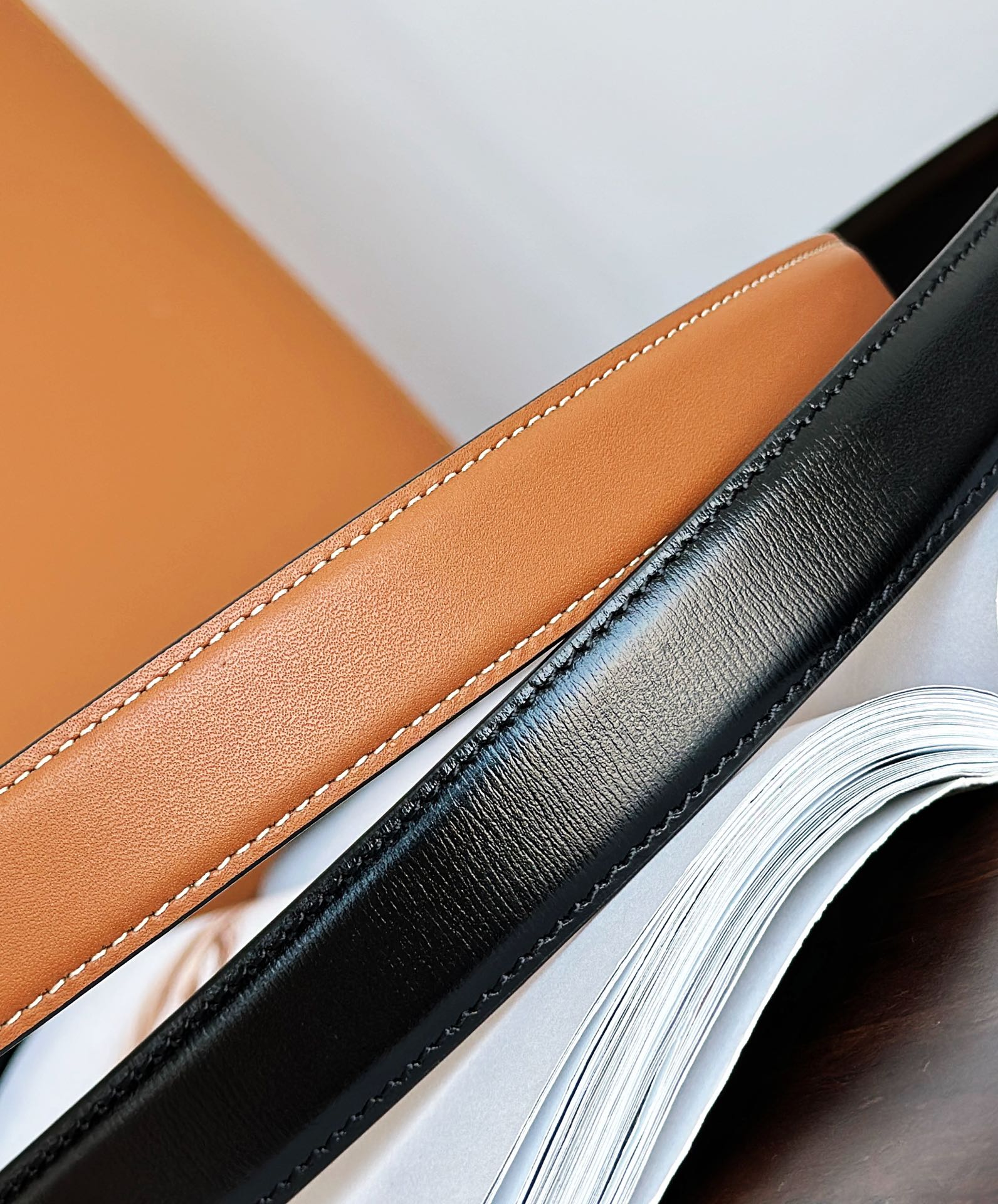 Celine Female Leather Belt Top Grain Leather Black M-l