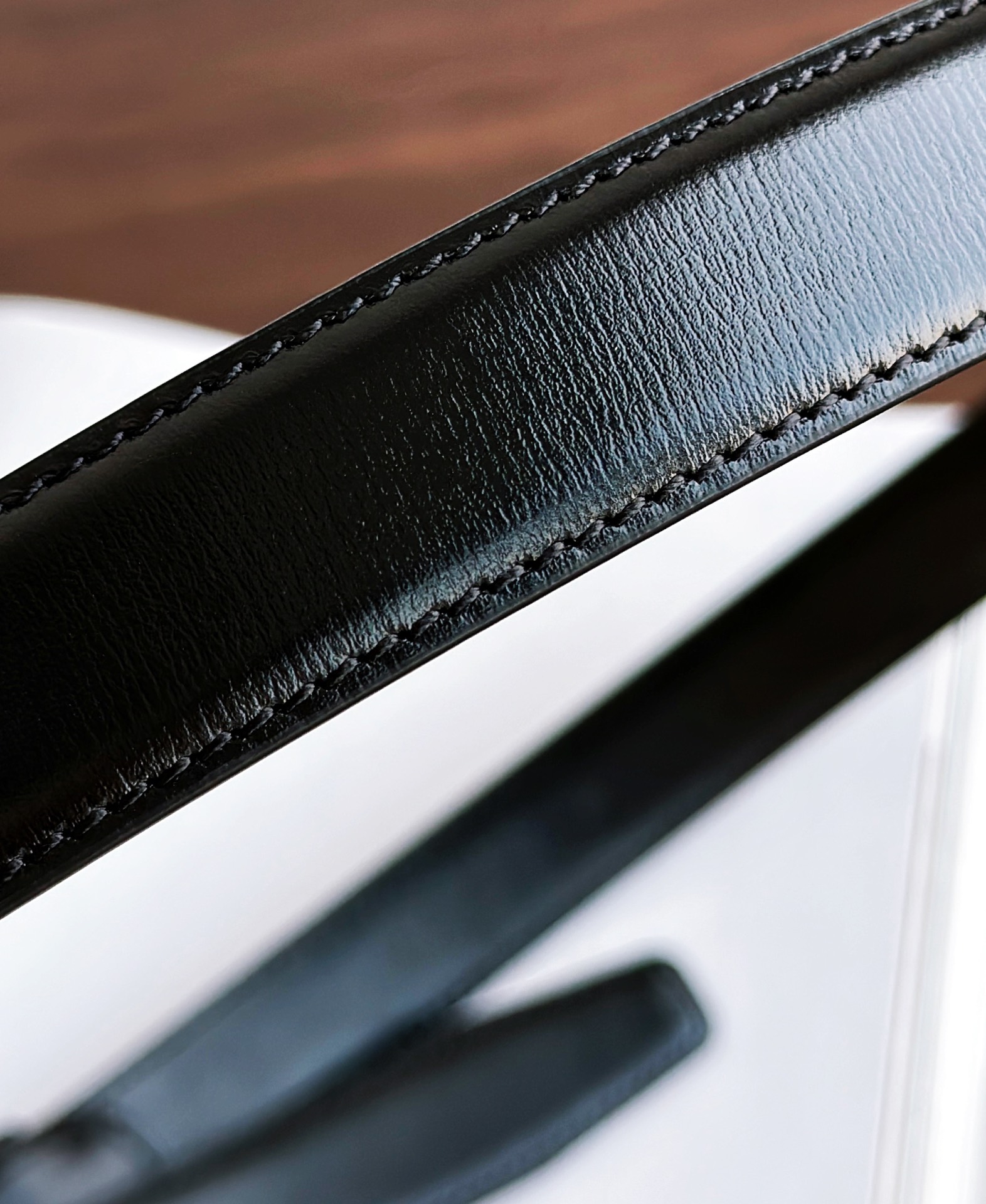 Celine Female Leather Belt Top Grain Leather Black M-l