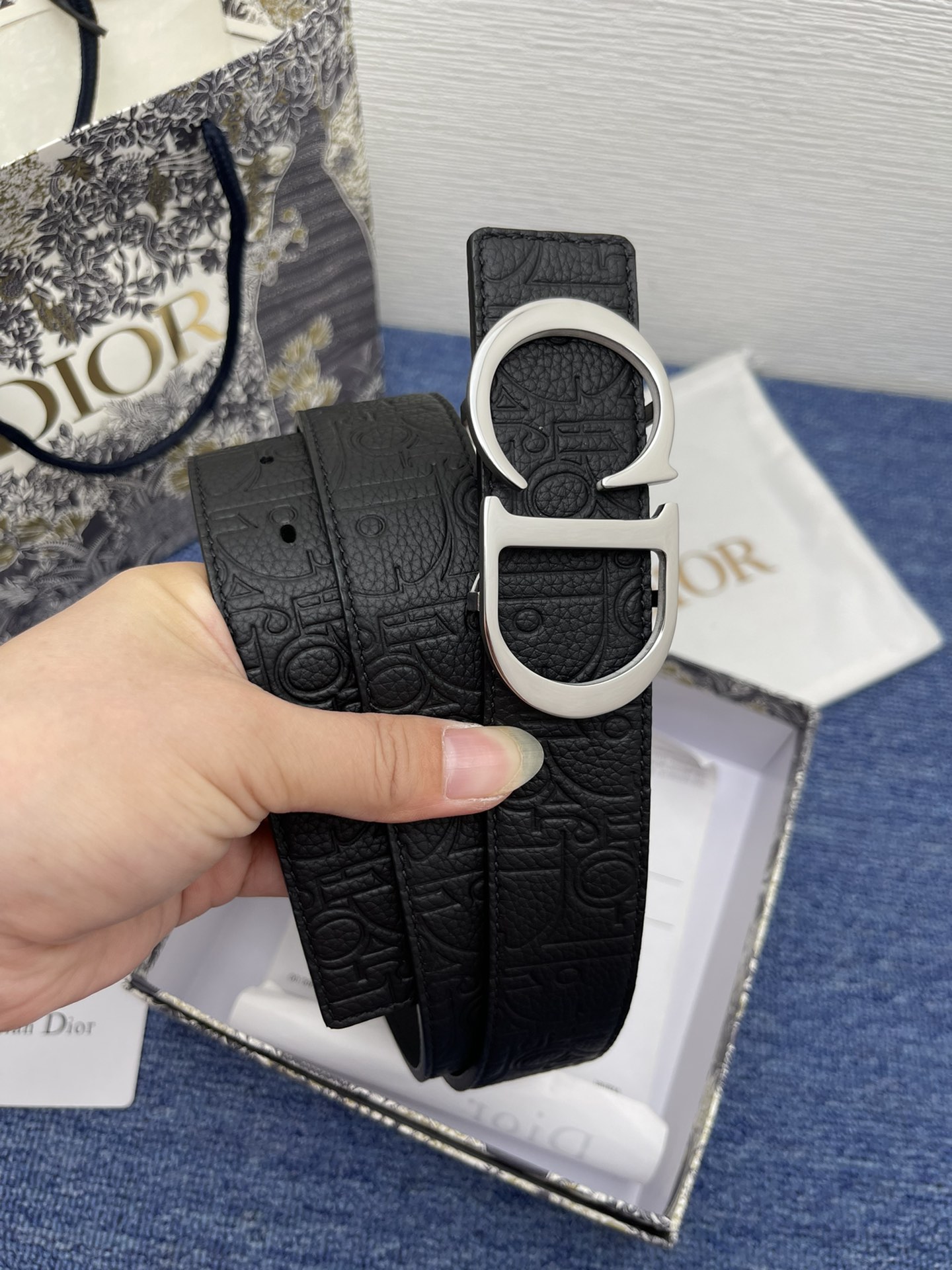 Dior Basic Belt Cow Leather Black Adjustable L