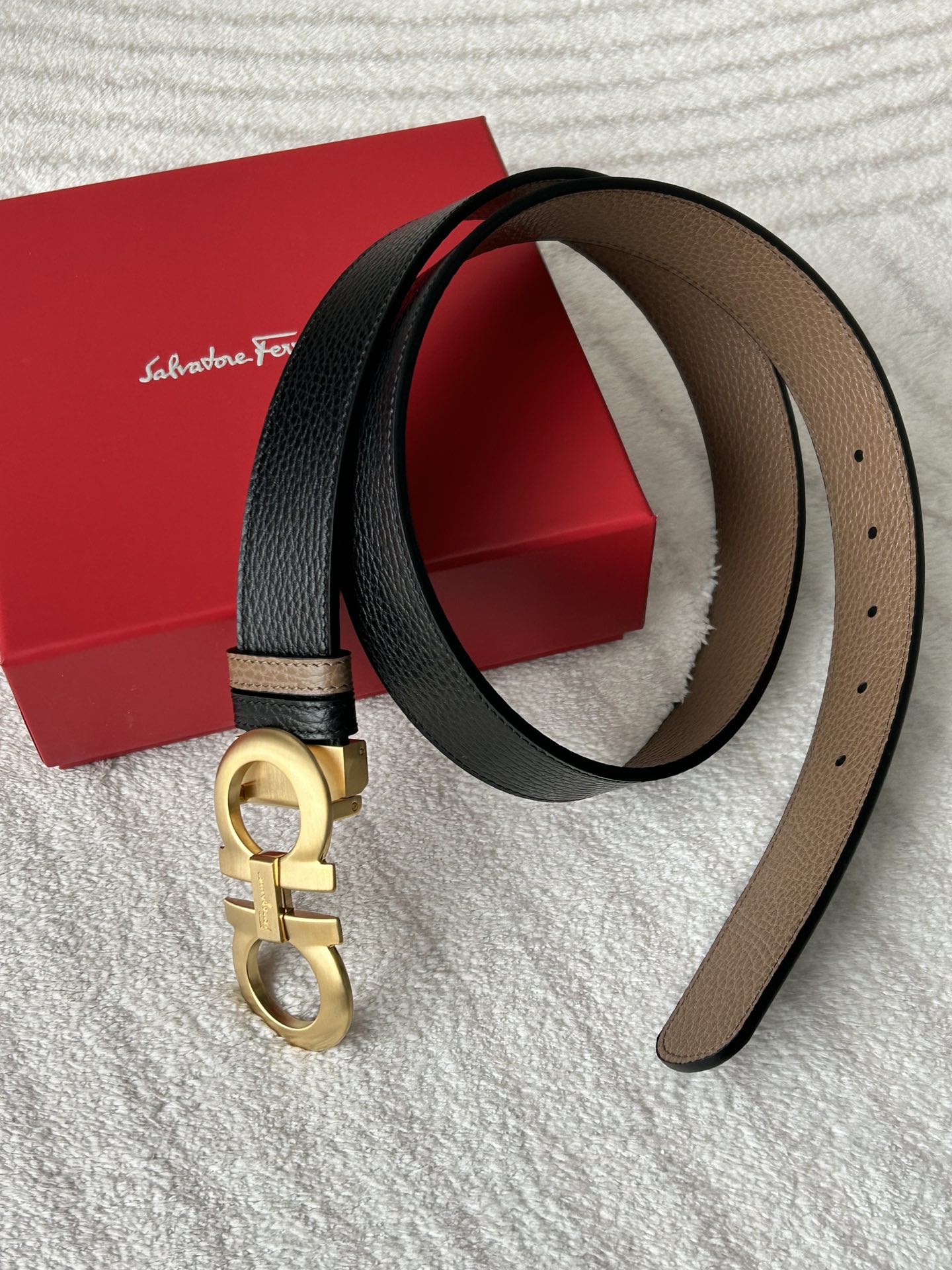 Salvatore Ferragamo Male Basic Belt Cow Leather Adjustable M