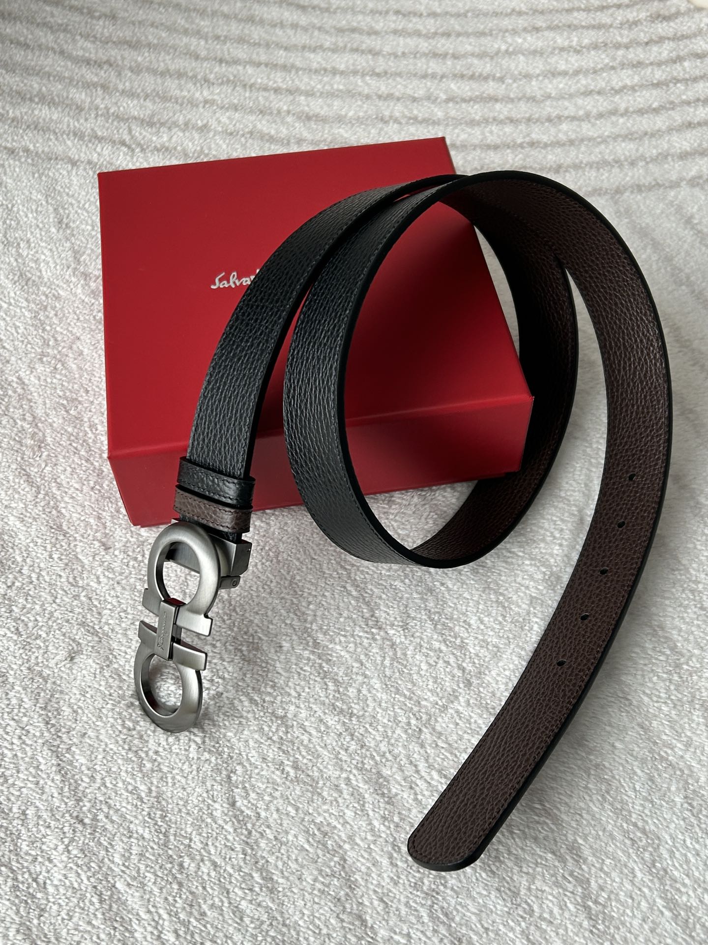 Salvatore Ferragamo Male Basic Belt Cow Leather Adjustable M