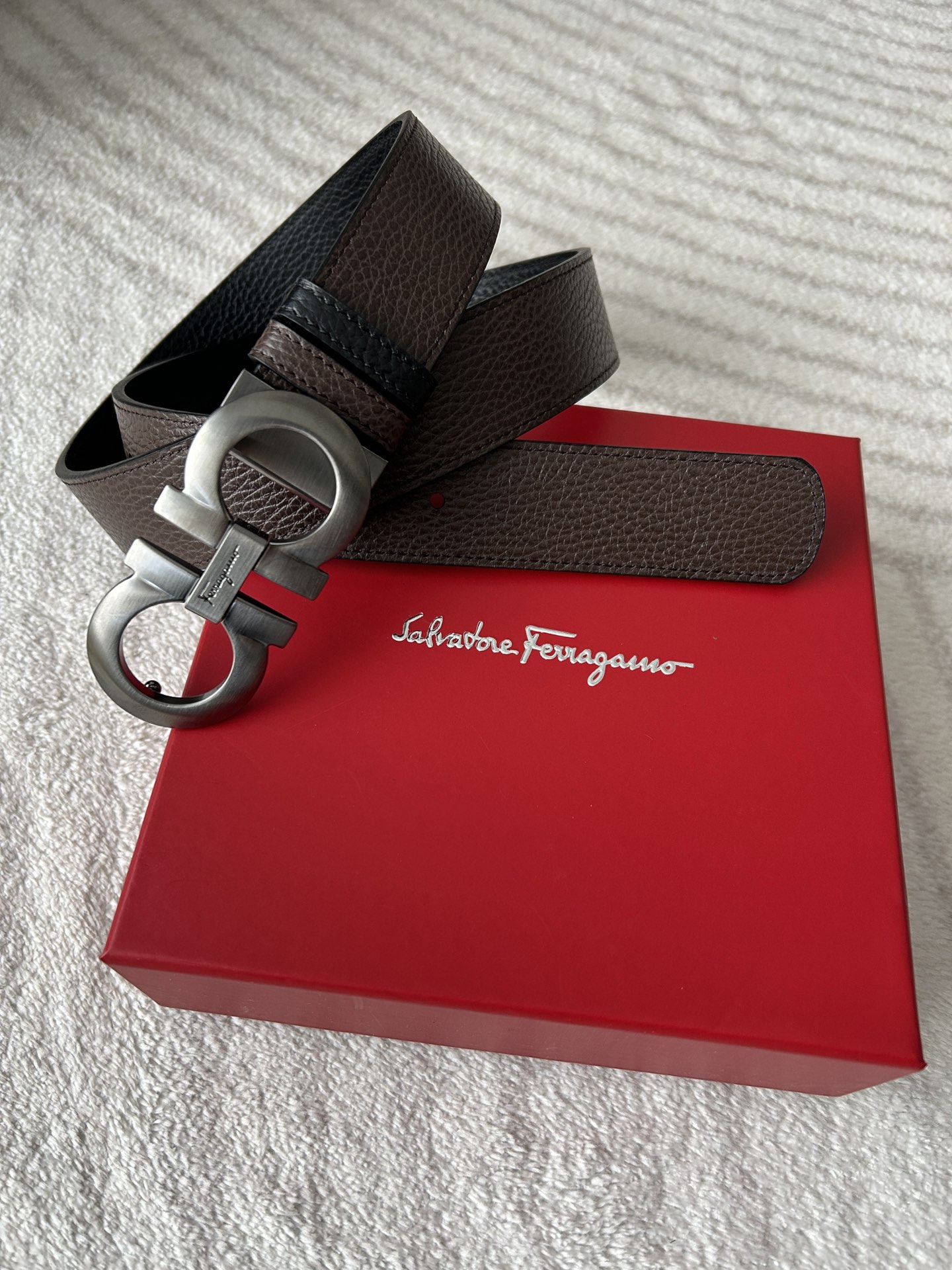 Salvatore Ferragamo Male Basic Belt Cow Leather Adjustable M