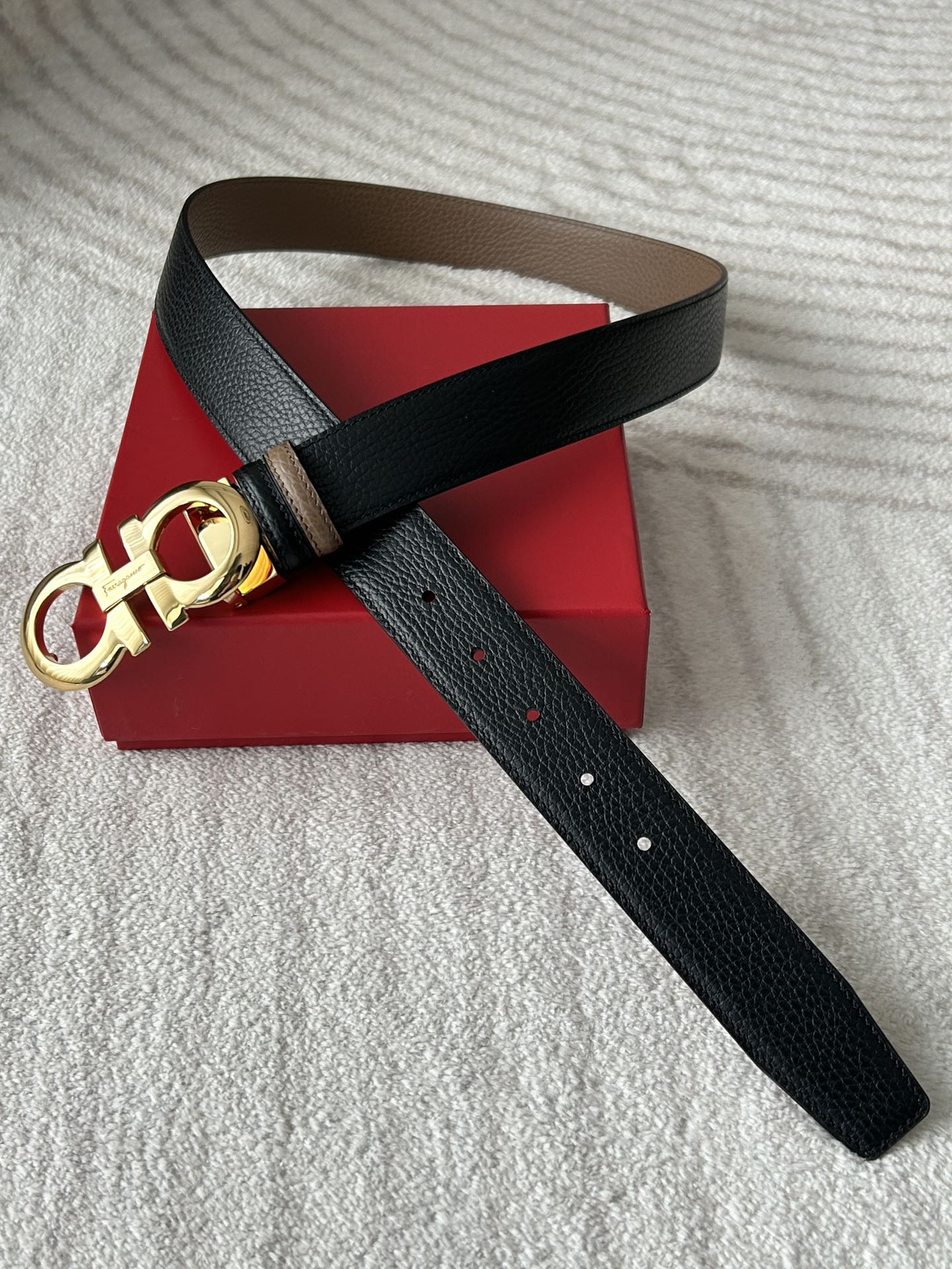 Salvatore Ferragamo Male Basic Belt Cow Leather Adjustable M