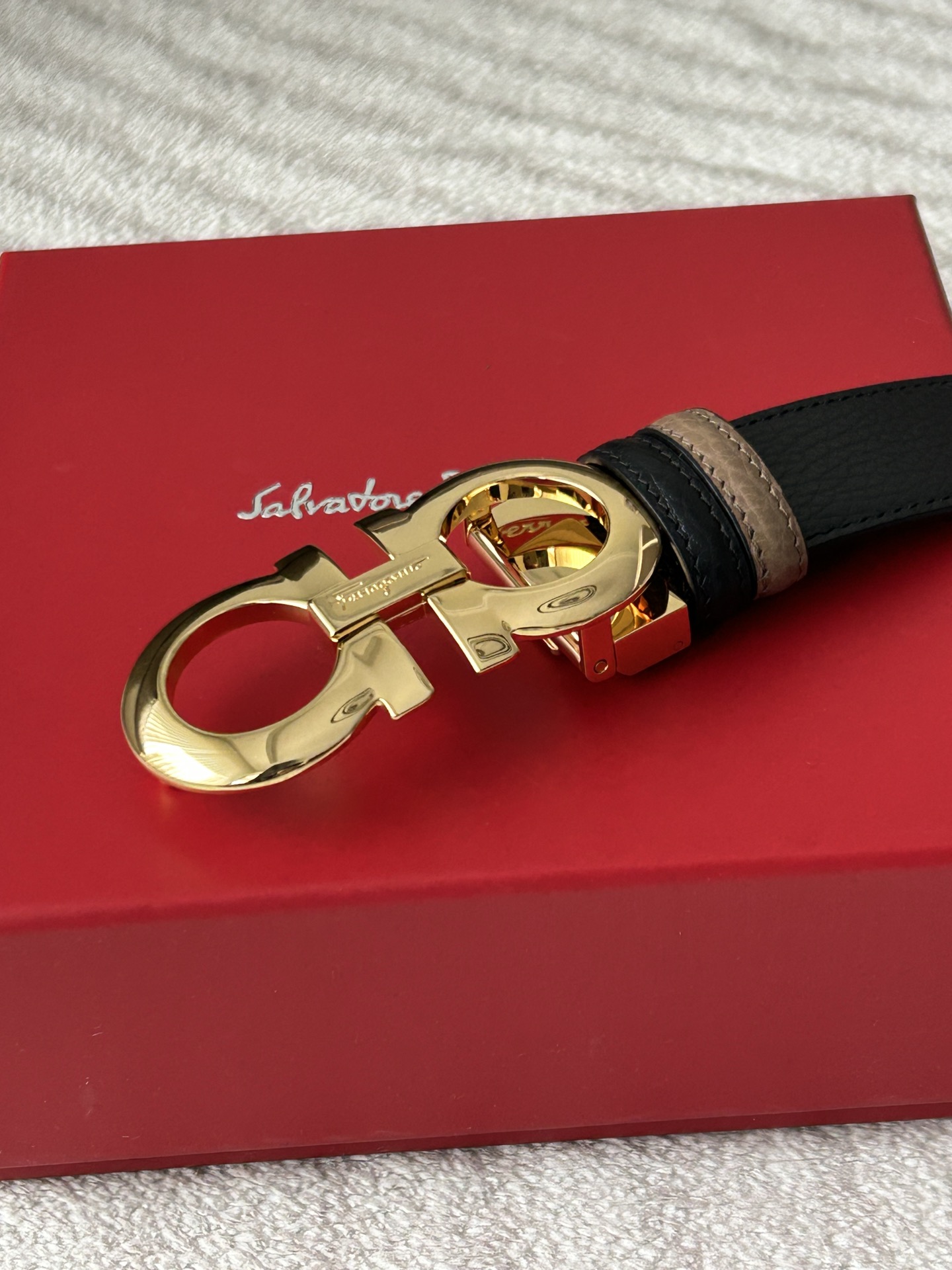 Salvatore Ferragamo Male Basic Belt Cow Leather Adjustable M