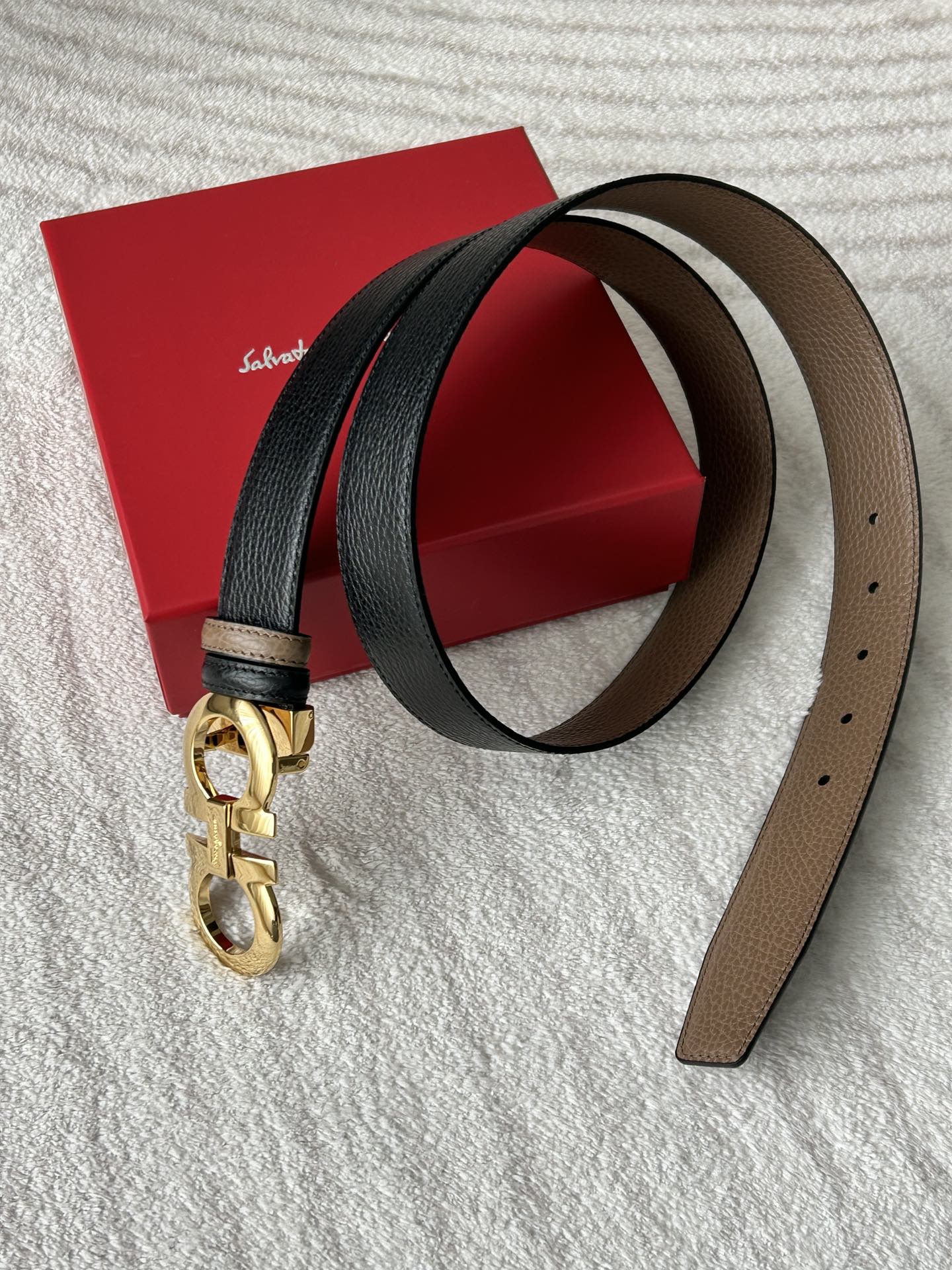 Salvatore Ferragamo Male Basic Belt Cow Leather Adjustable M