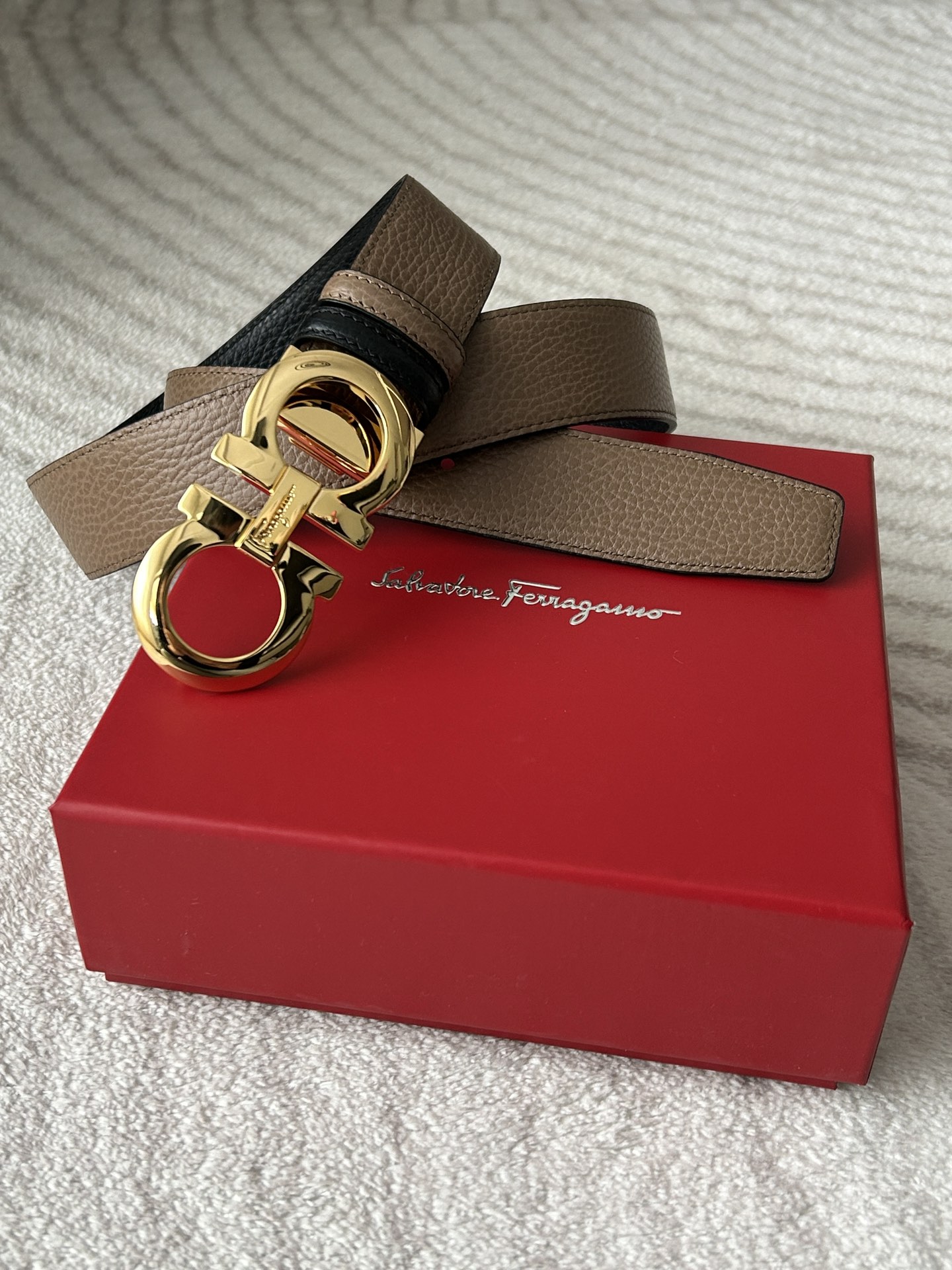 Salvatore Ferragamo Male Basic Belt Cow Leather Adjustable M