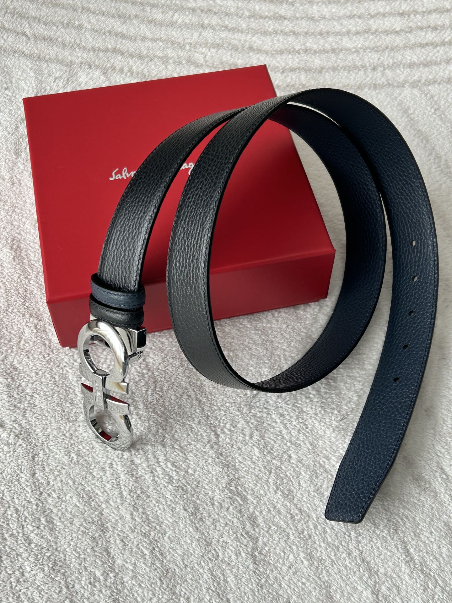 Salvatore Ferragamo Male Basic Belt Cow Leather Adjustable M