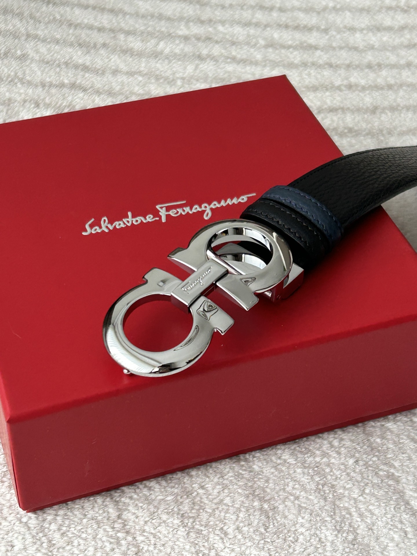 Salvatore Ferragamo Male Basic Belt Cow Leather Adjustable M