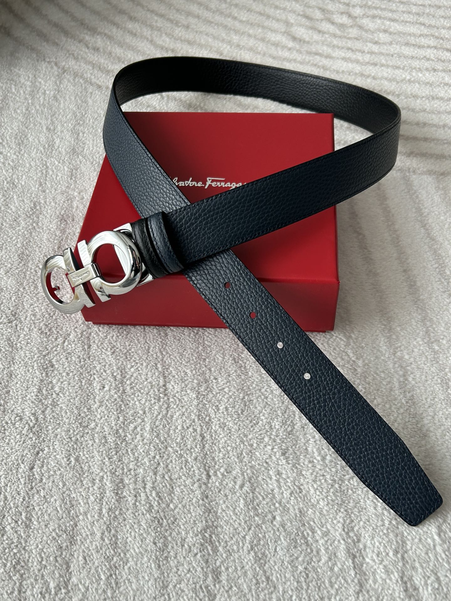 Salvatore Ferragamo Male Basic Belt Cow Leather Adjustable M