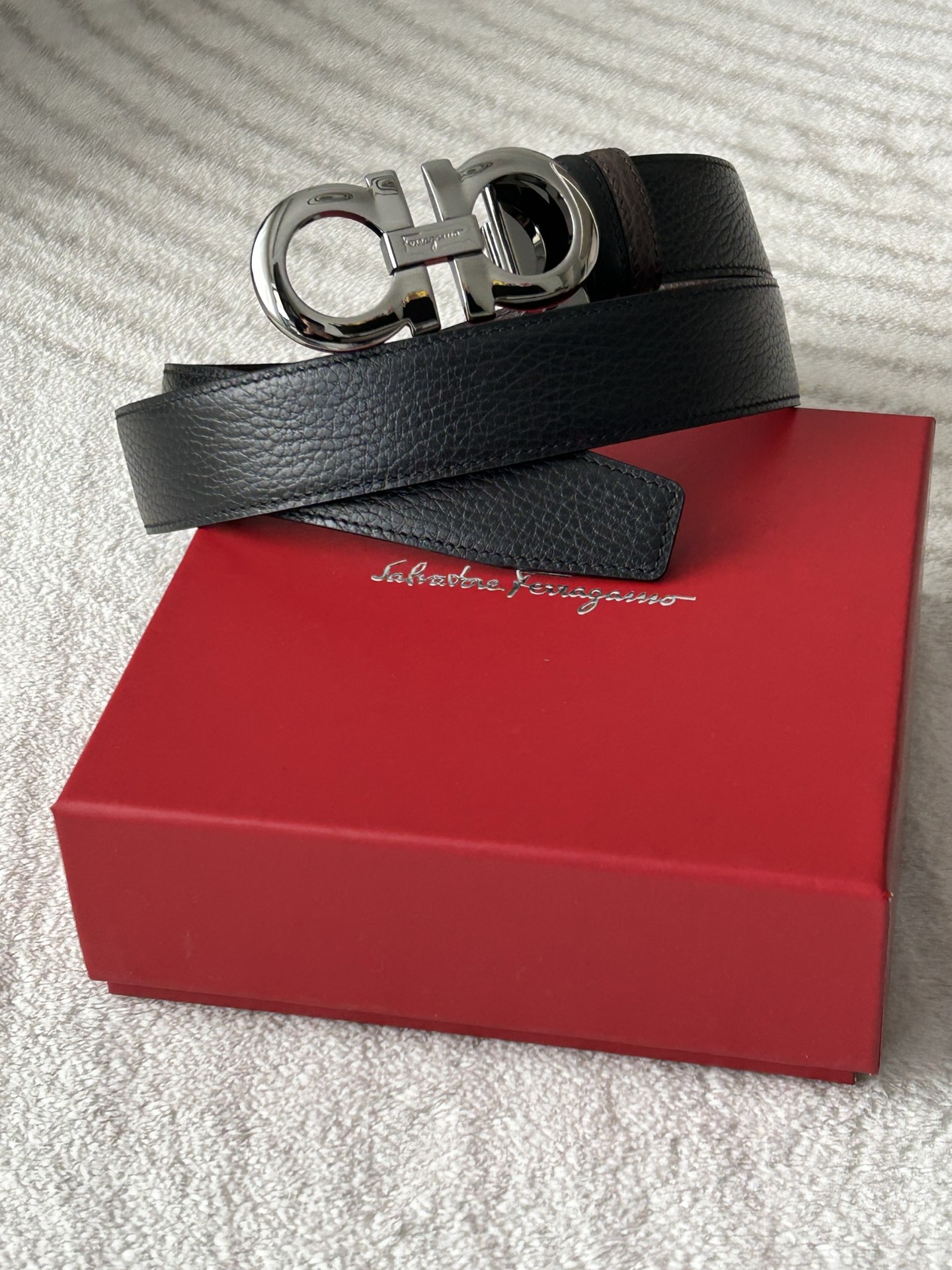 Salvatore Ferragamo Male Basic Belt Cow Leather Adjustable M