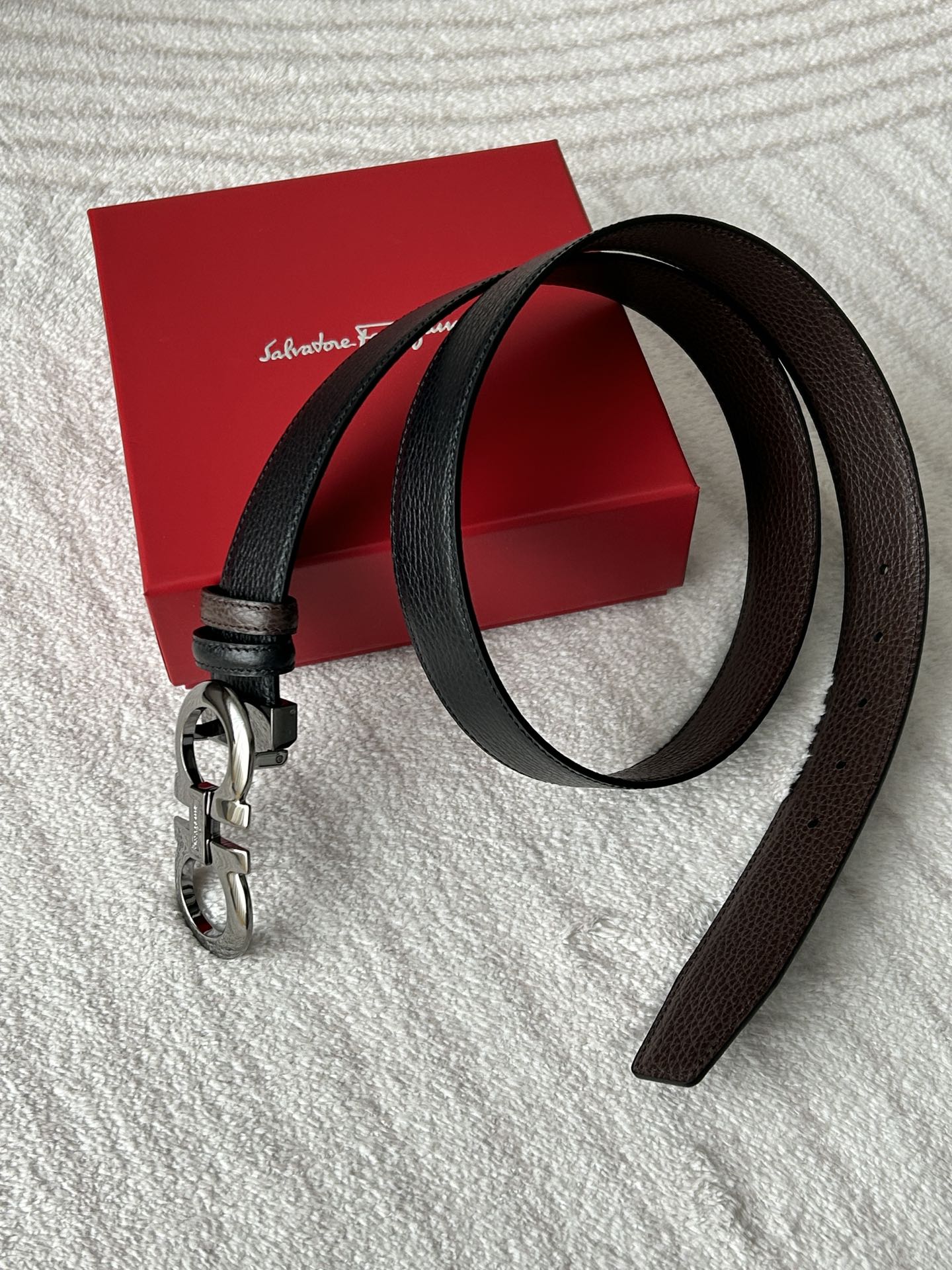 Salvatore Ferragamo Male Basic Belt Cow Leather Adjustable M