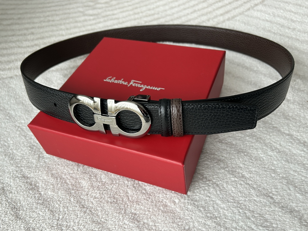Salvatore Ferragamo Male Basic Belt Cow Leather Adjustable M