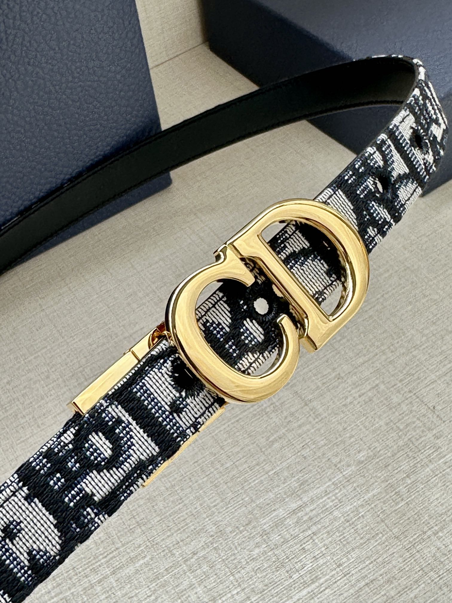 Dior Female Basic Belt Cow Leather Gold 20mm-m-l