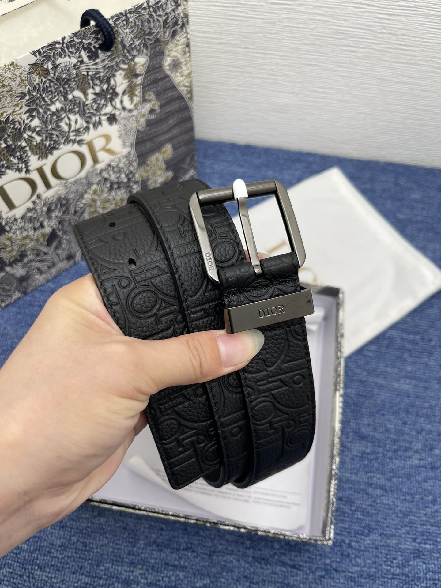 Dior Basic Belt Cow Leather Black Adjustable L
