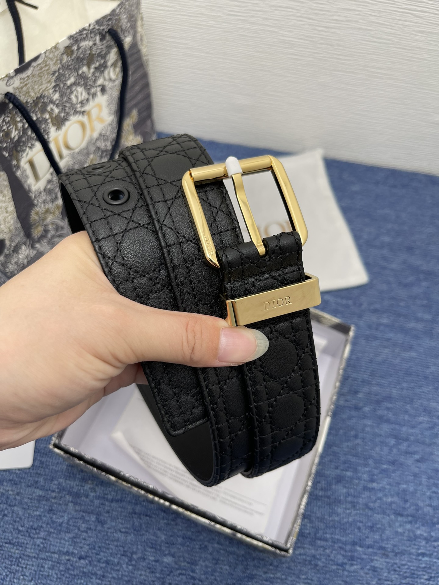 Dior Pin Buckle Belt Black Adjustable M
