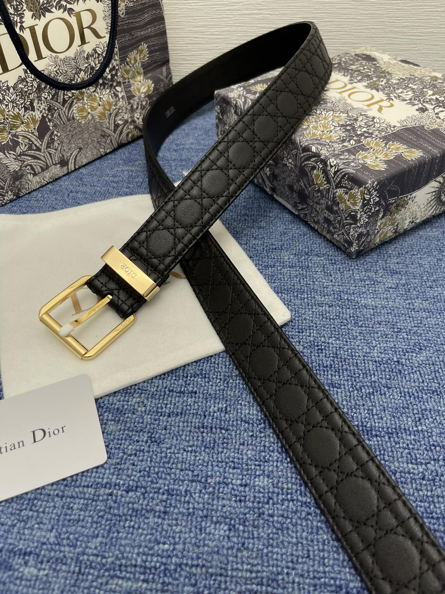 Dior Pin Buckle Belt Black Adjustable M