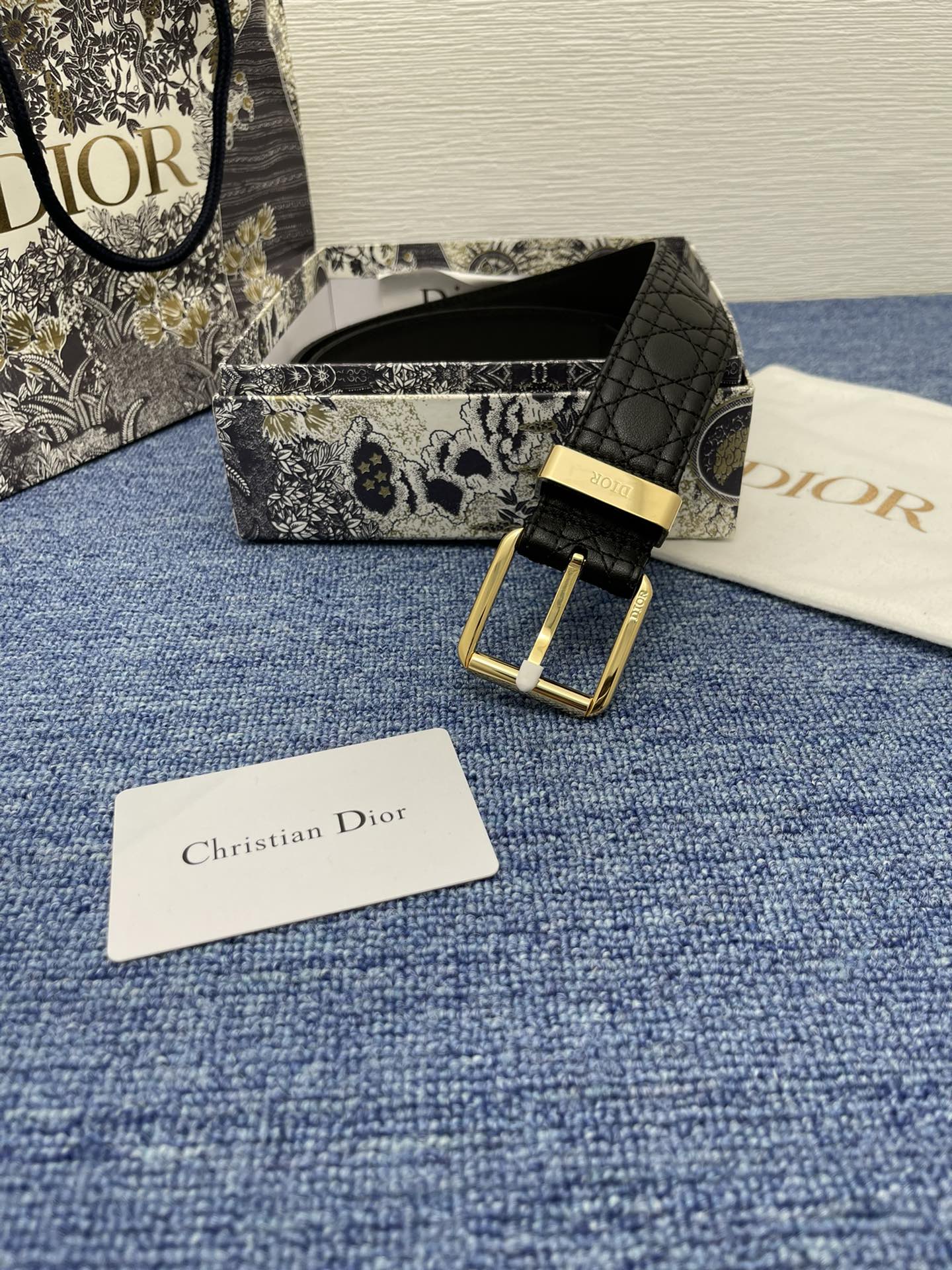 Dior Pin Buckle Belt Black Adjustable M