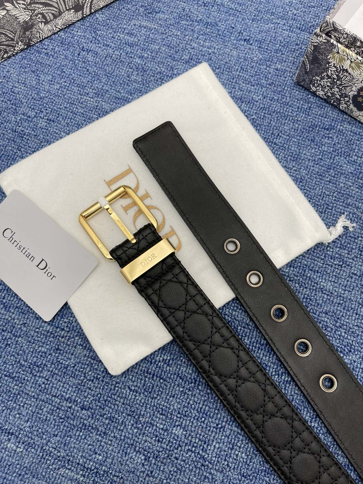 Dior Pin Buckle Belt Black Adjustable M