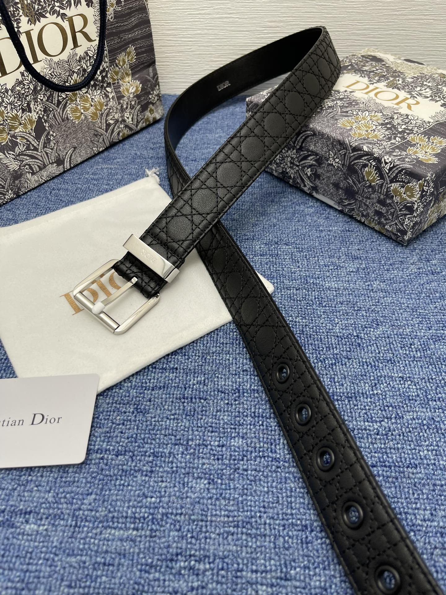 Dior Pin Buckle Belt Black Adjustable M