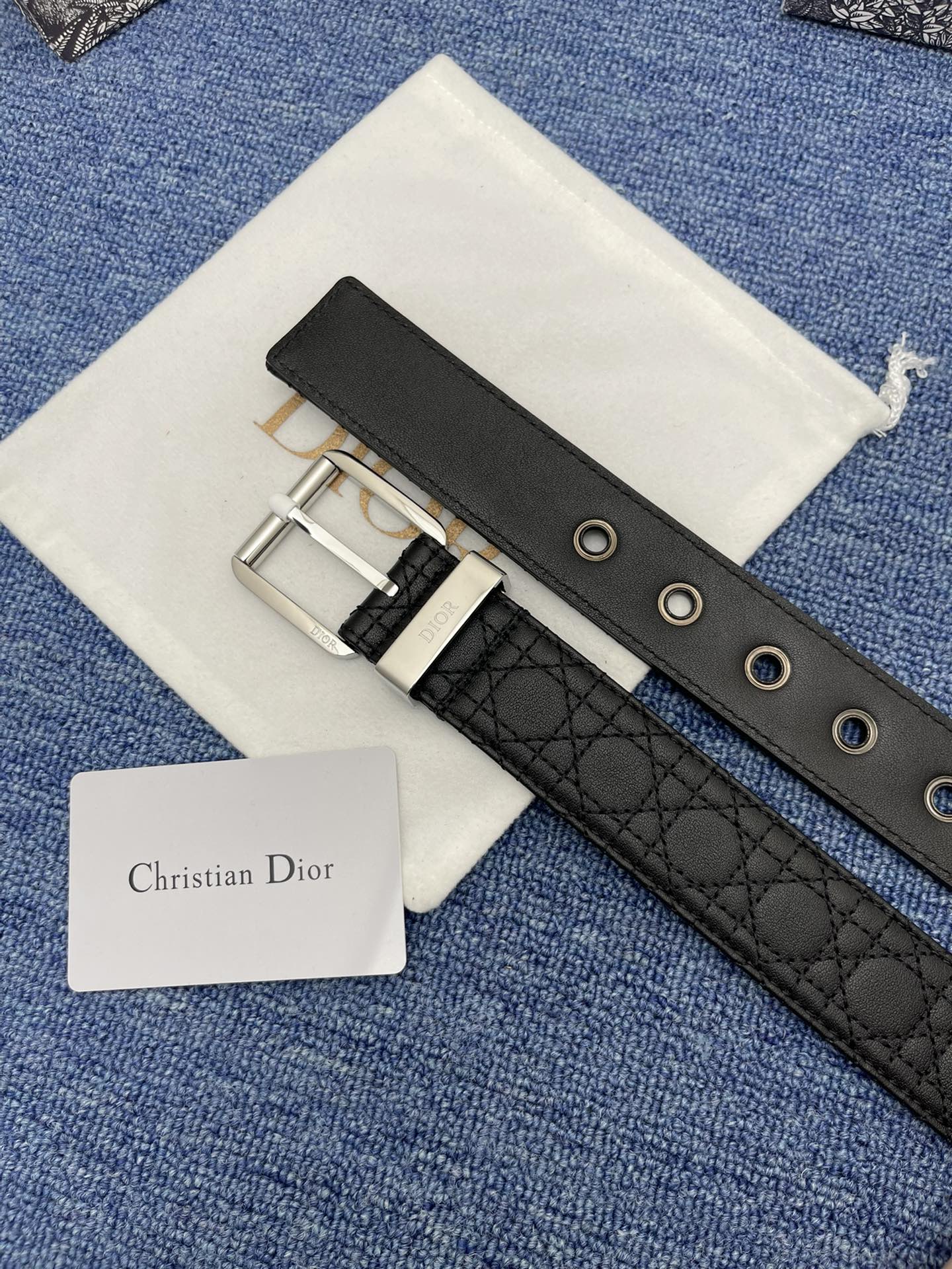 Dior Pin Buckle Belt Black Adjustable M
