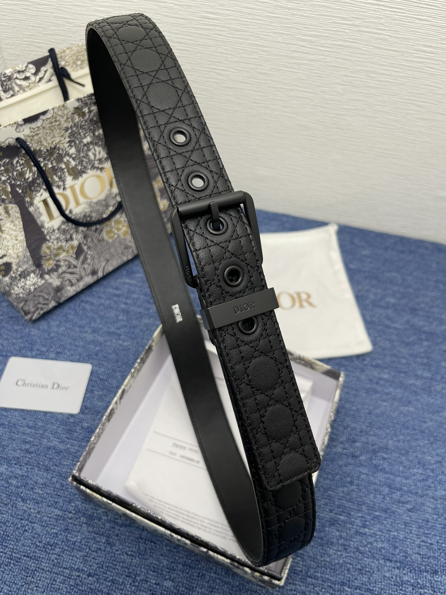 Dior Pin Buckle Belt Black Adjustable M