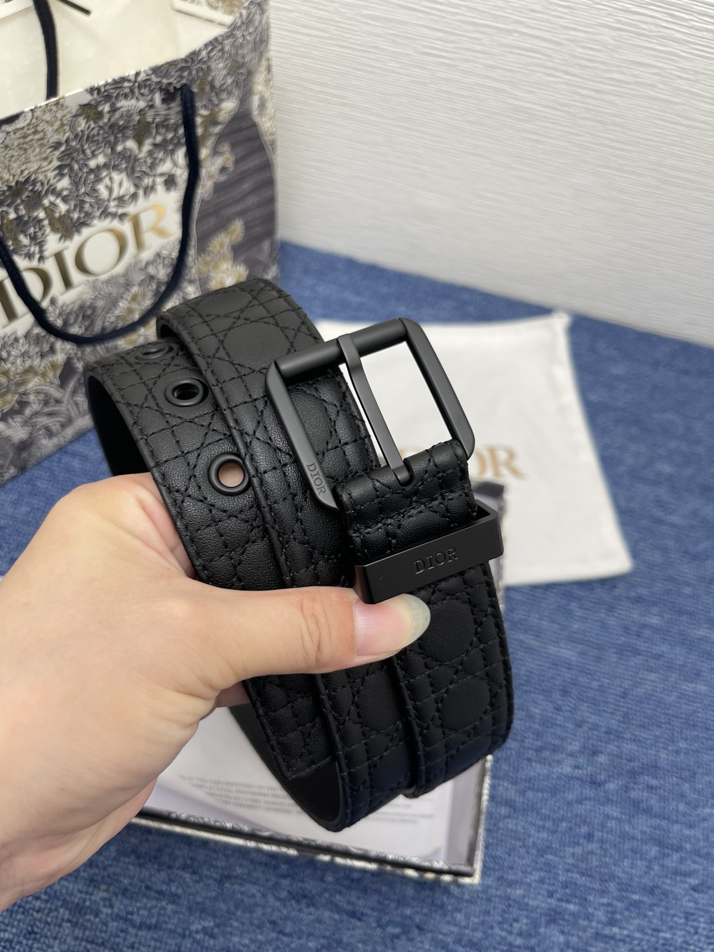 Dior Pin Buckle Belt Black Adjustable M