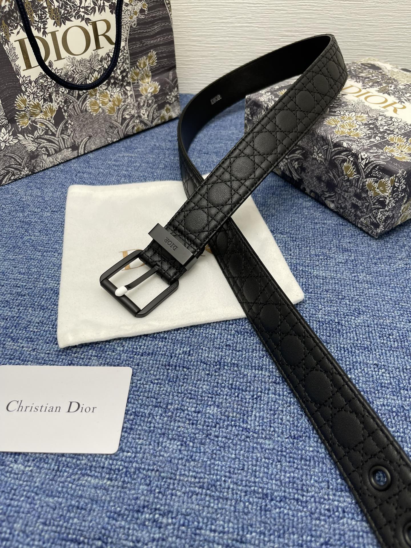 Dior Pin Buckle Belt Black Adjustable M