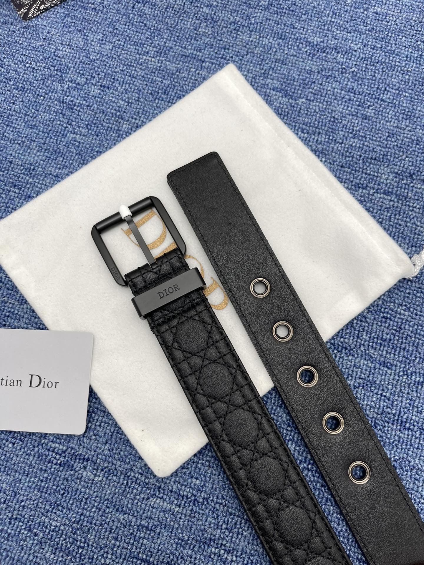 Dior Pin Buckle Belt Black Adjustable M