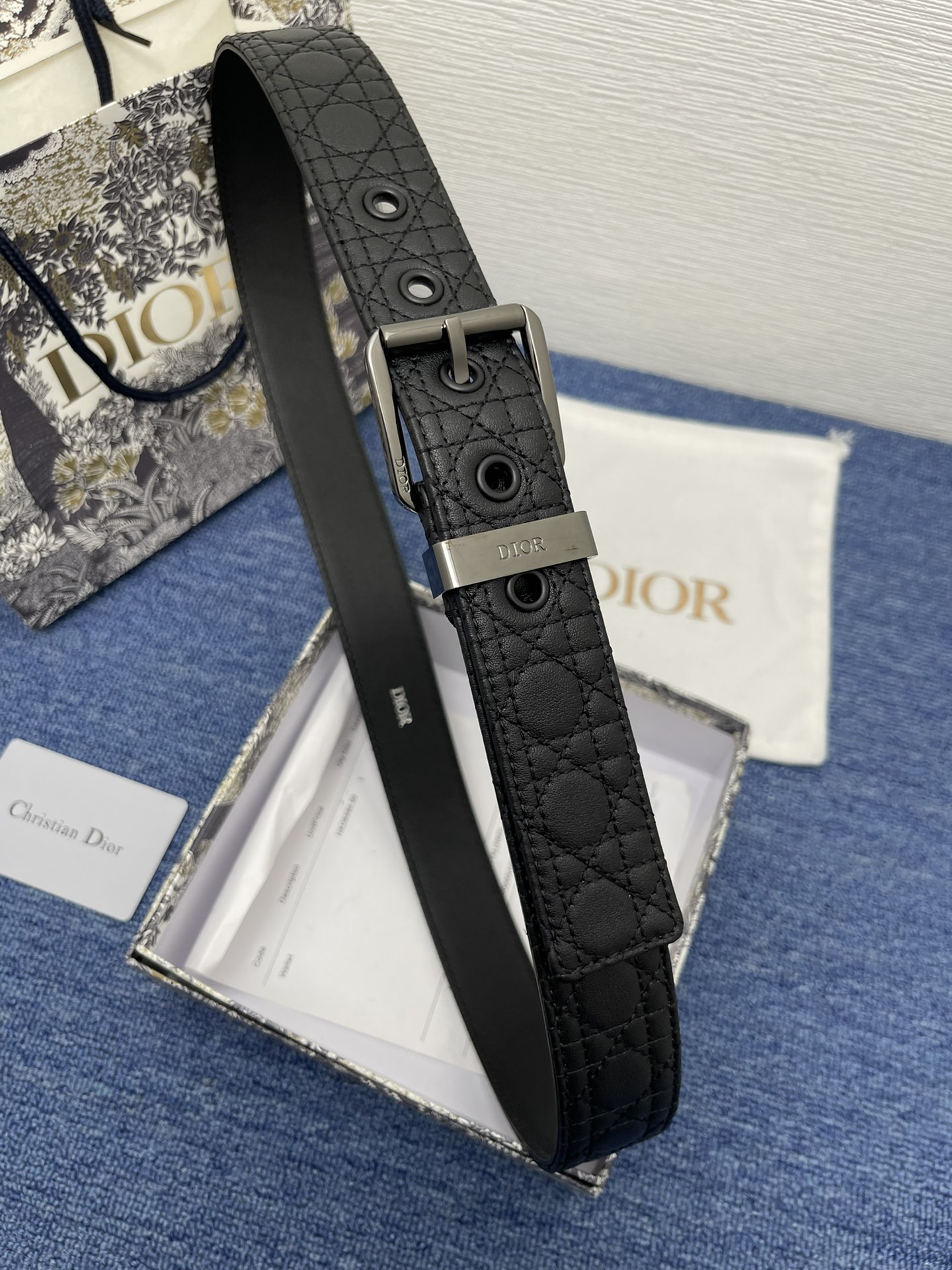 Dior Pin Buckle Belt Black Adjustable M