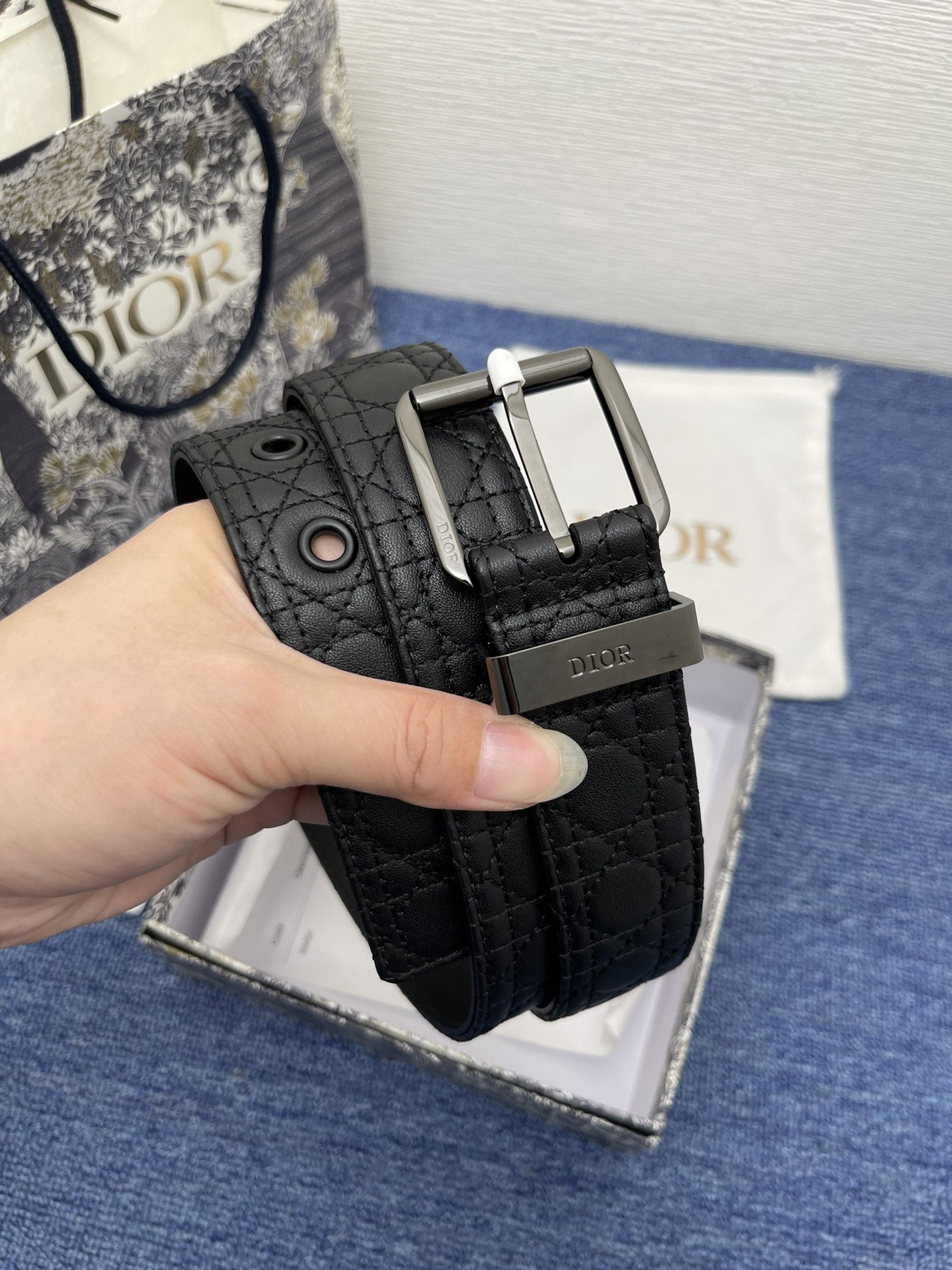 Dior Pin Buckle Belt Black Adjustable M