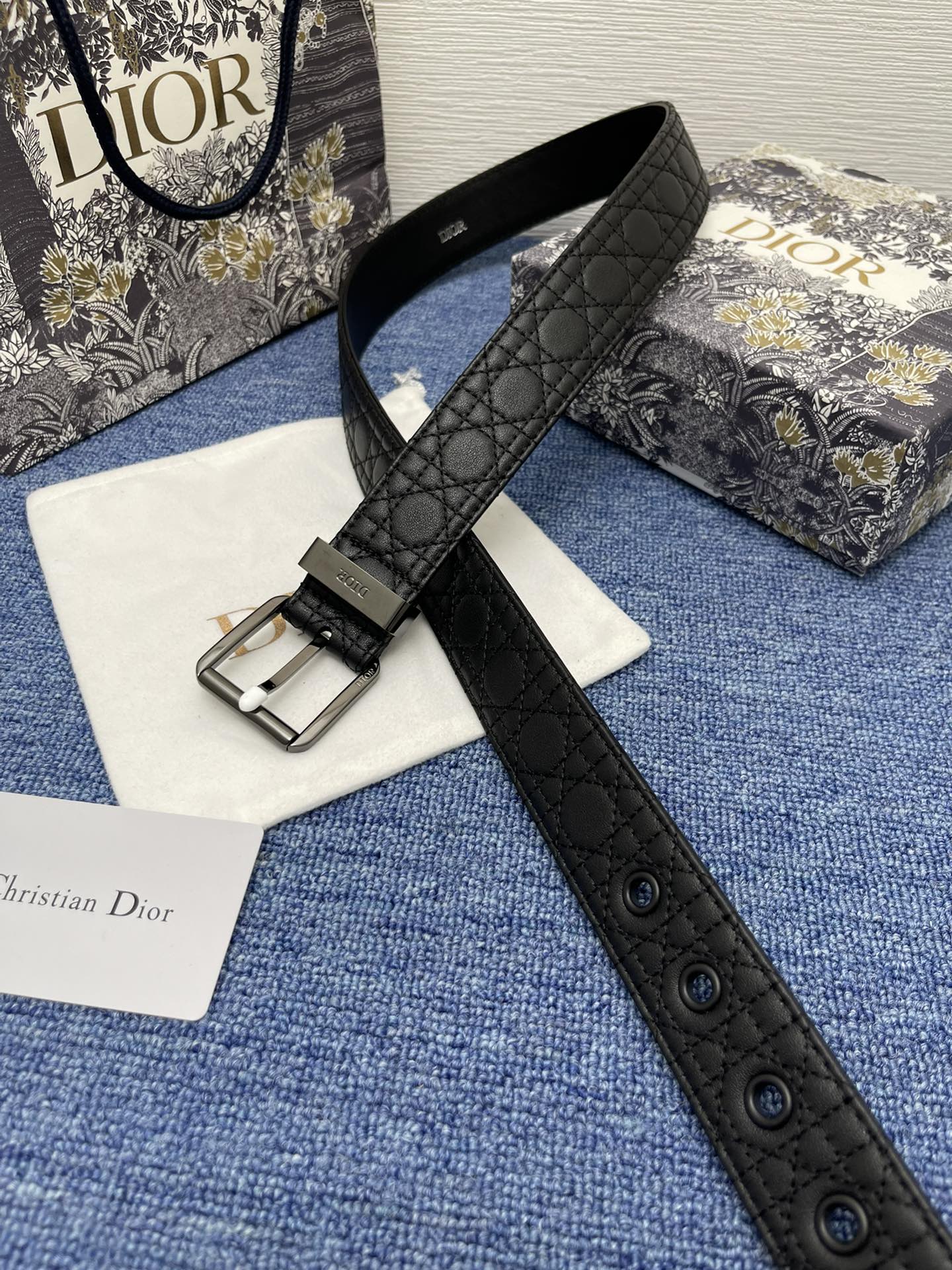 Dior Pin Buckle Belt Black Adjustable M