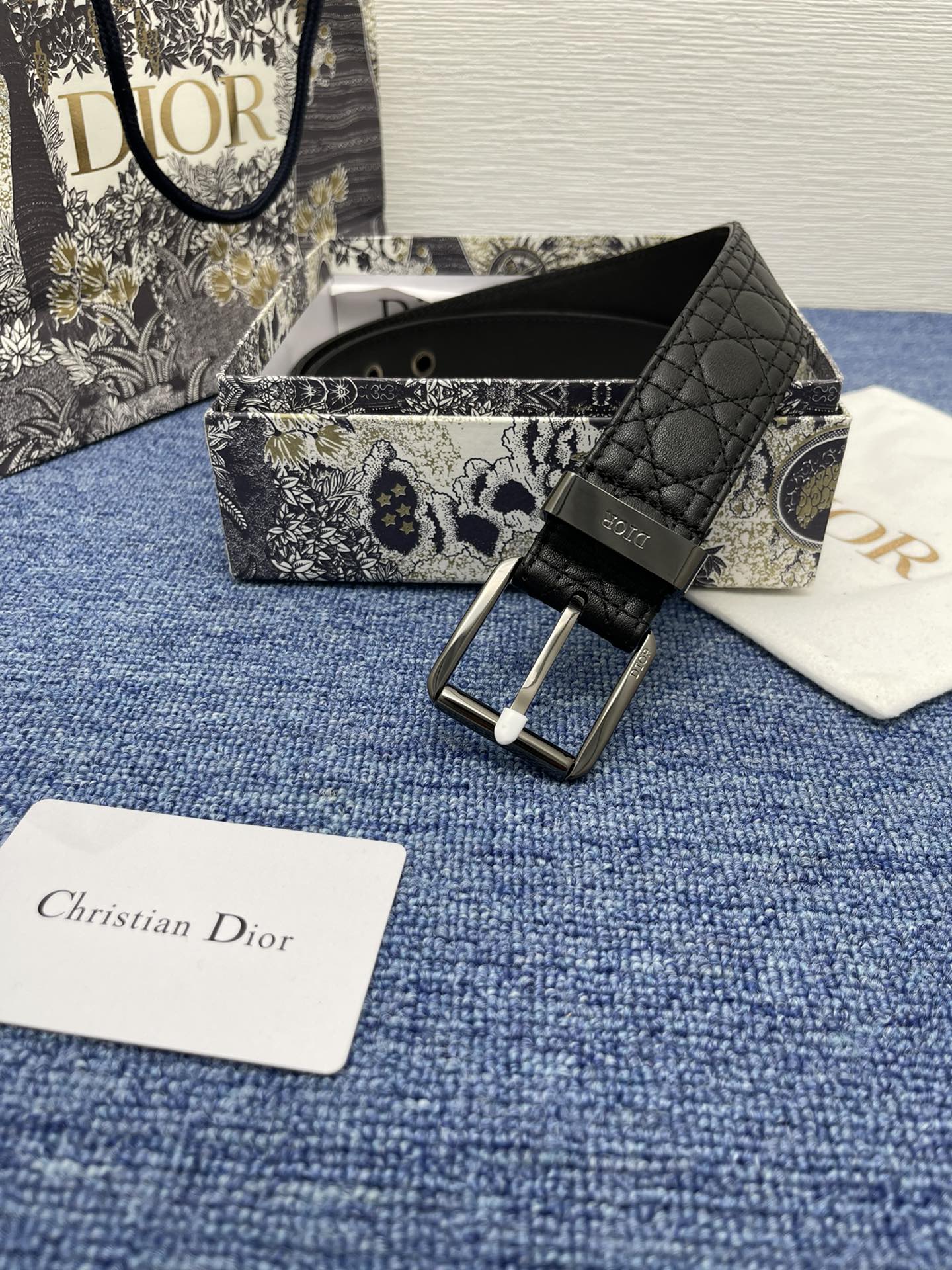 Dior Pin Buckle Belt Black Adjustable M
