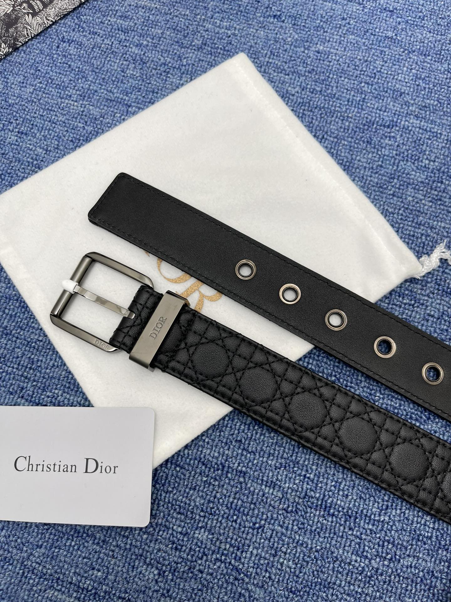 Dior Pin Buckle Belt Black Adjustable M