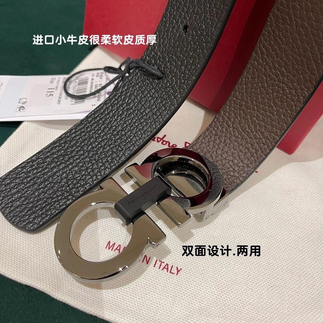 Salvatore Ferragamo Male Leather Belt 74cm-76cm-80cm-84cm-87cm-90cm-94cm-98cm-100cm