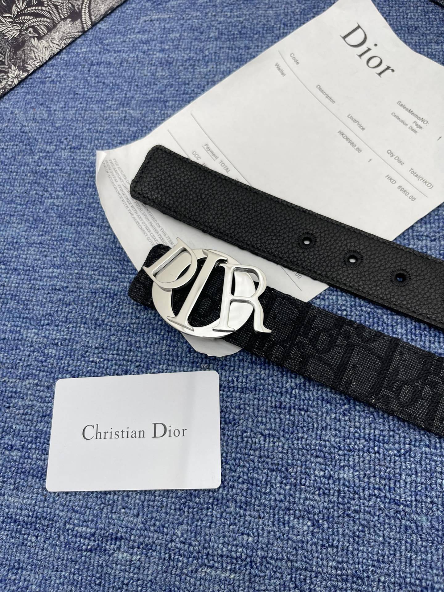 Dior Basic Belt Cow Leather Black Adjustable S-m