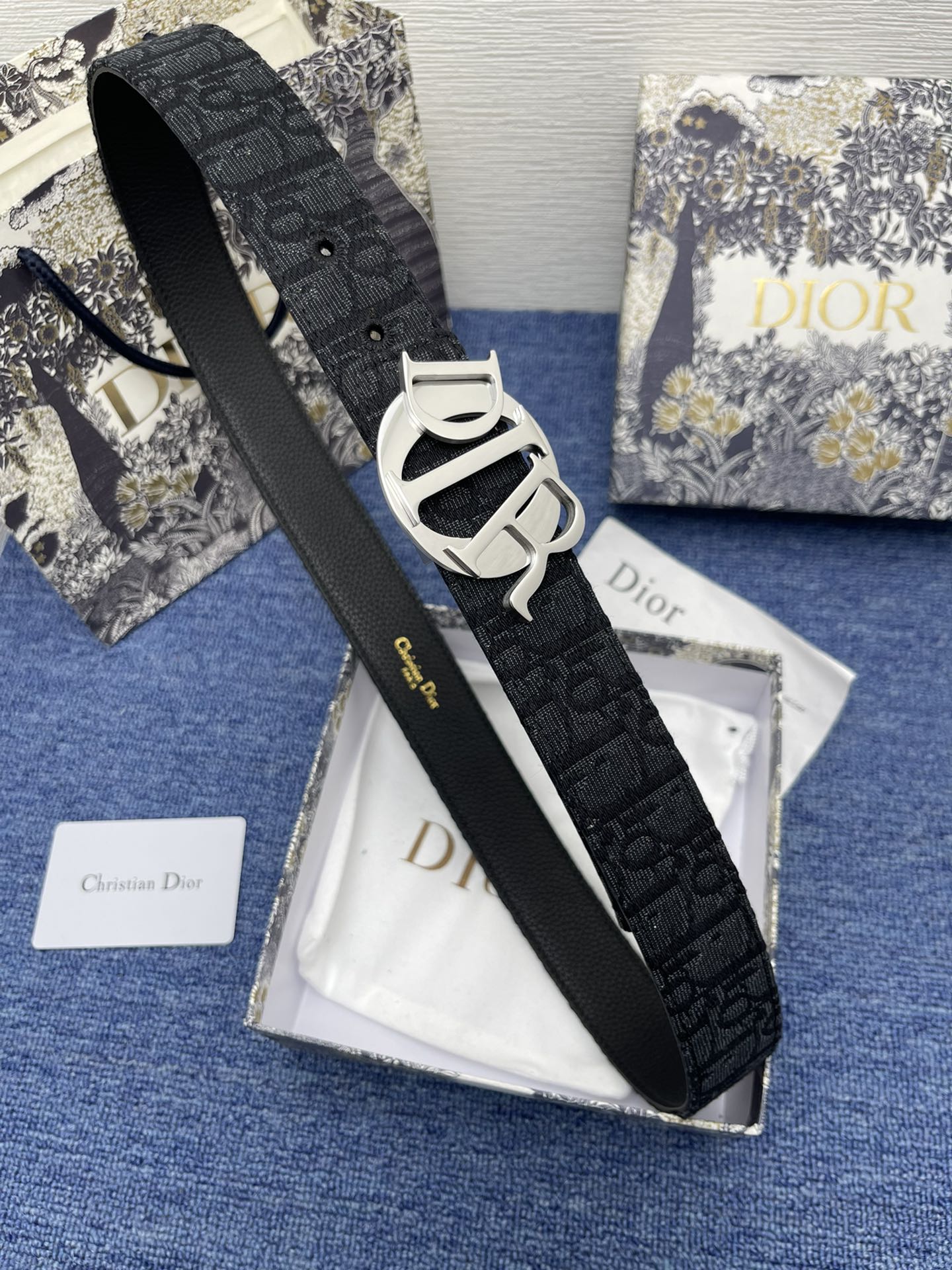Dior Basic Belt Cow Leather Black Adjustable S-m