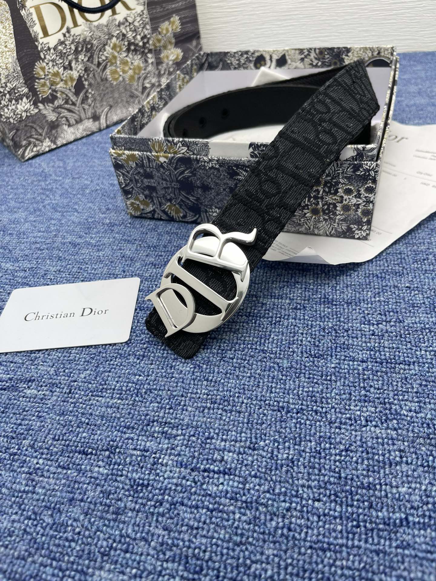 Dior Basic Belt Cow Leather Black Adjustable S-m