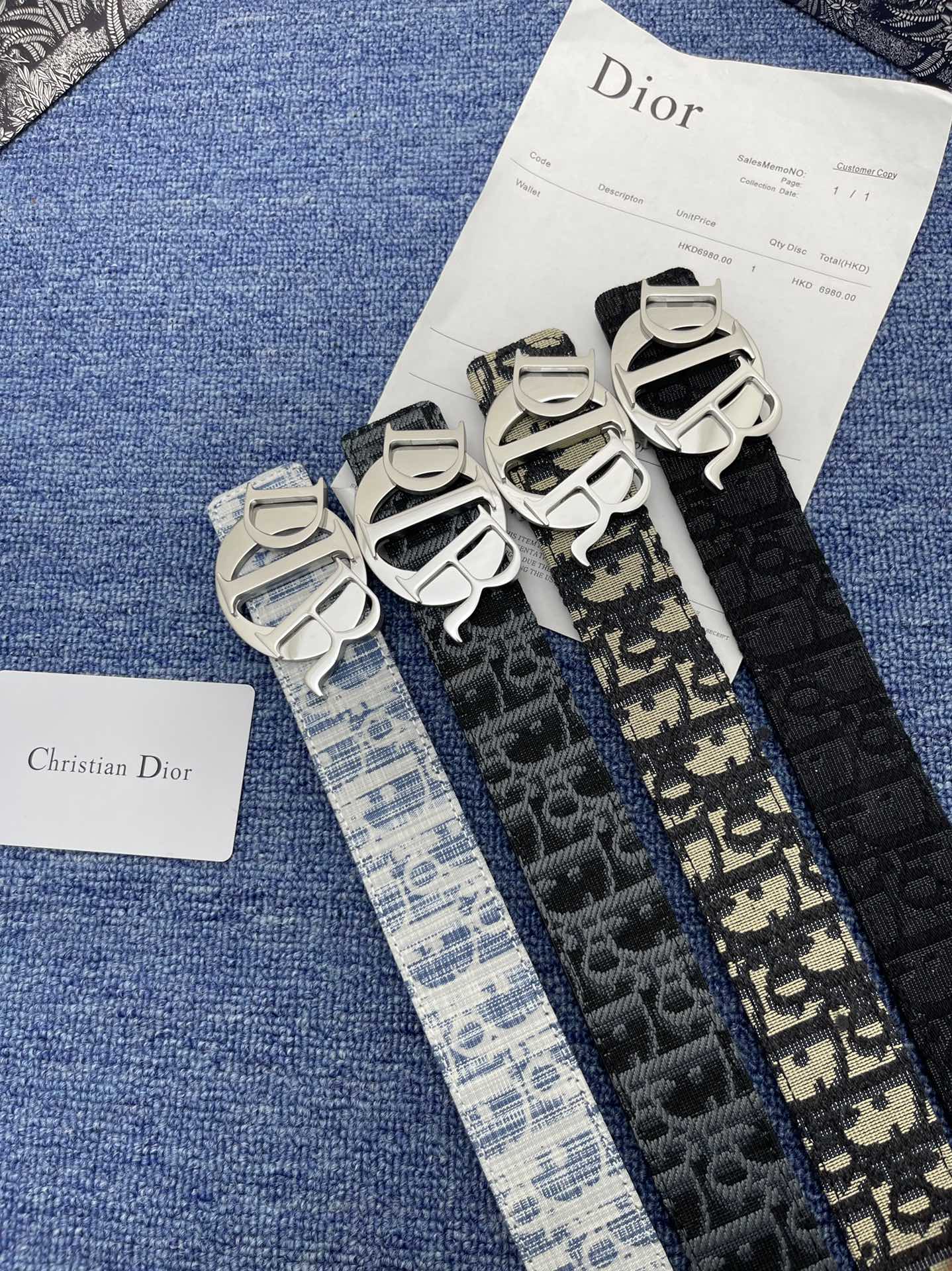 Dior Basic Belt Cow Leather Black Adjustable S-m