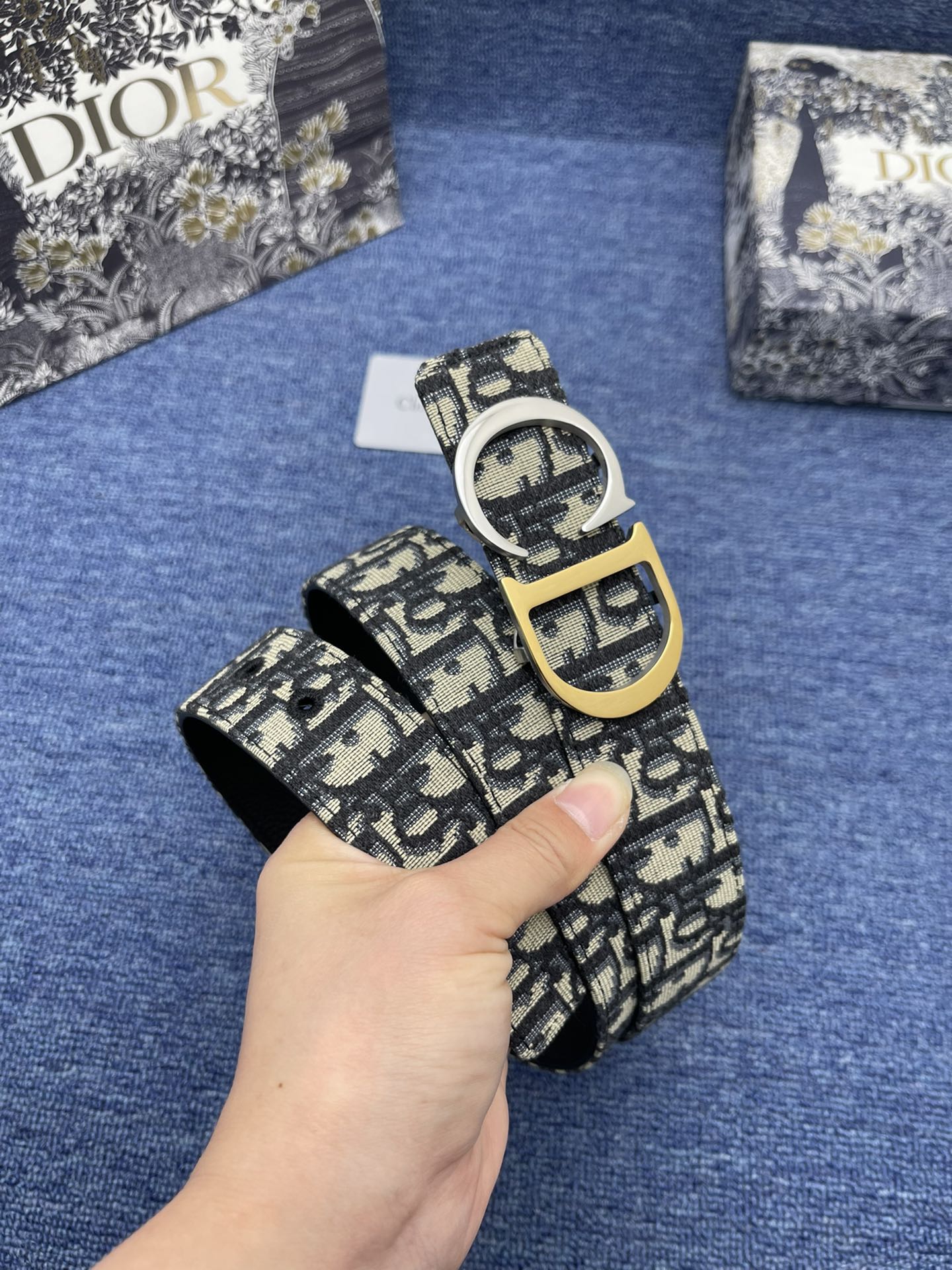 Dior Basic Belt Cow Leather Black Adjustable S-m